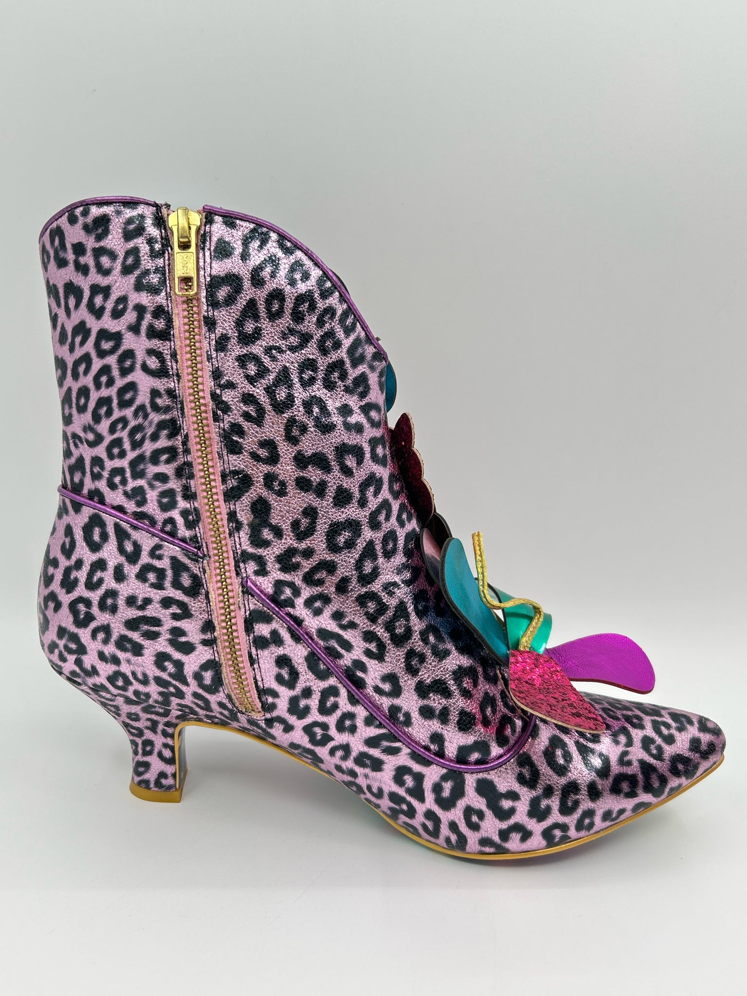 IRREGULAR CHOICE Size 12 Pink and Black Women Booties