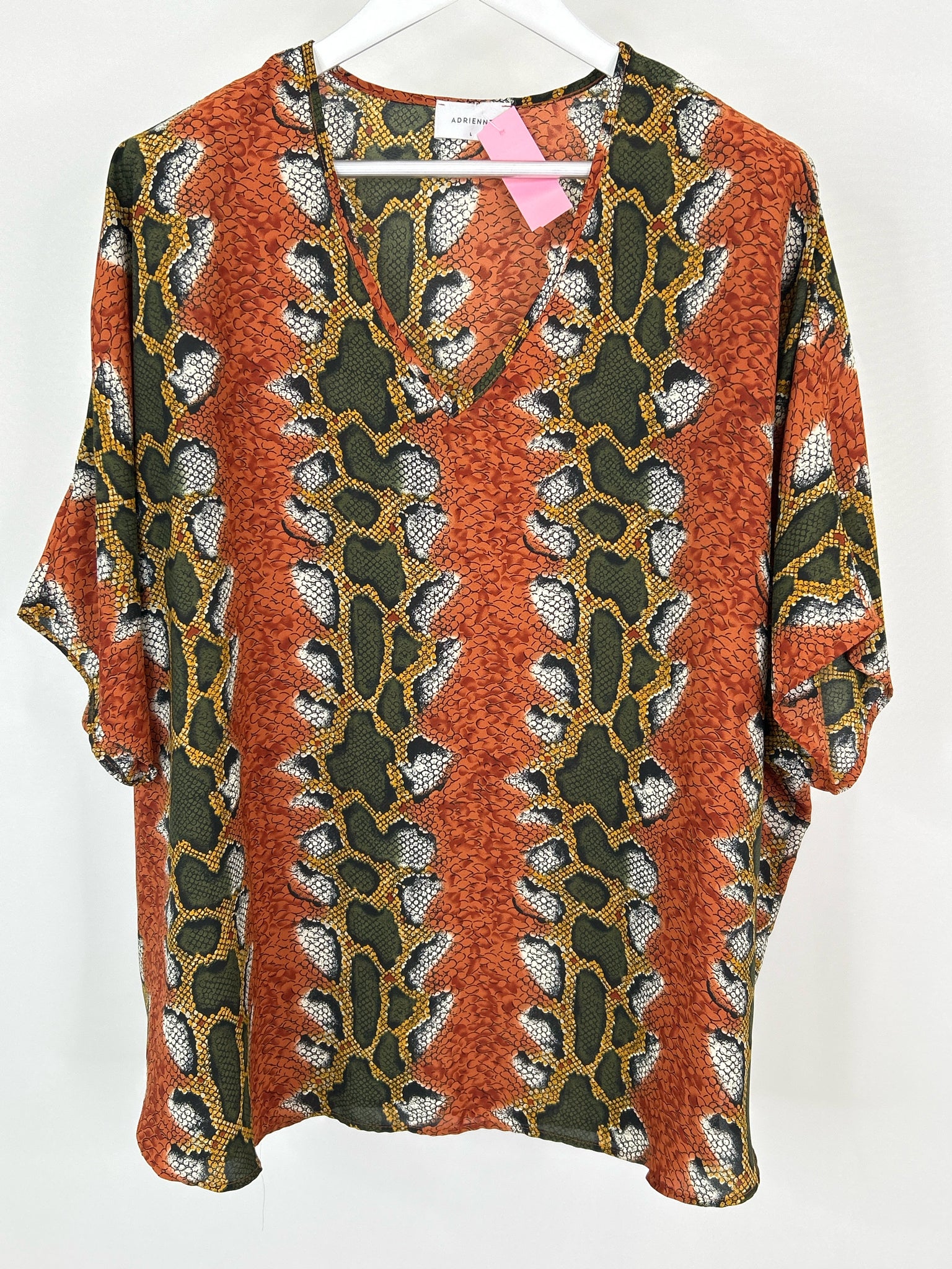 ADRIENNE Size L Burnt Orange Women Top