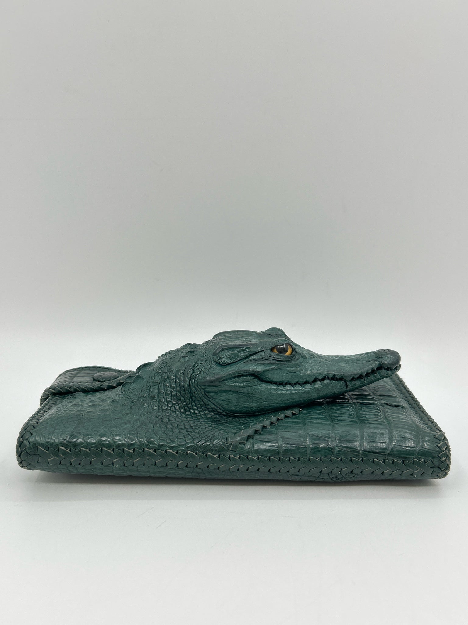 NO BRAND Green Genuine Alligator Women Wallet