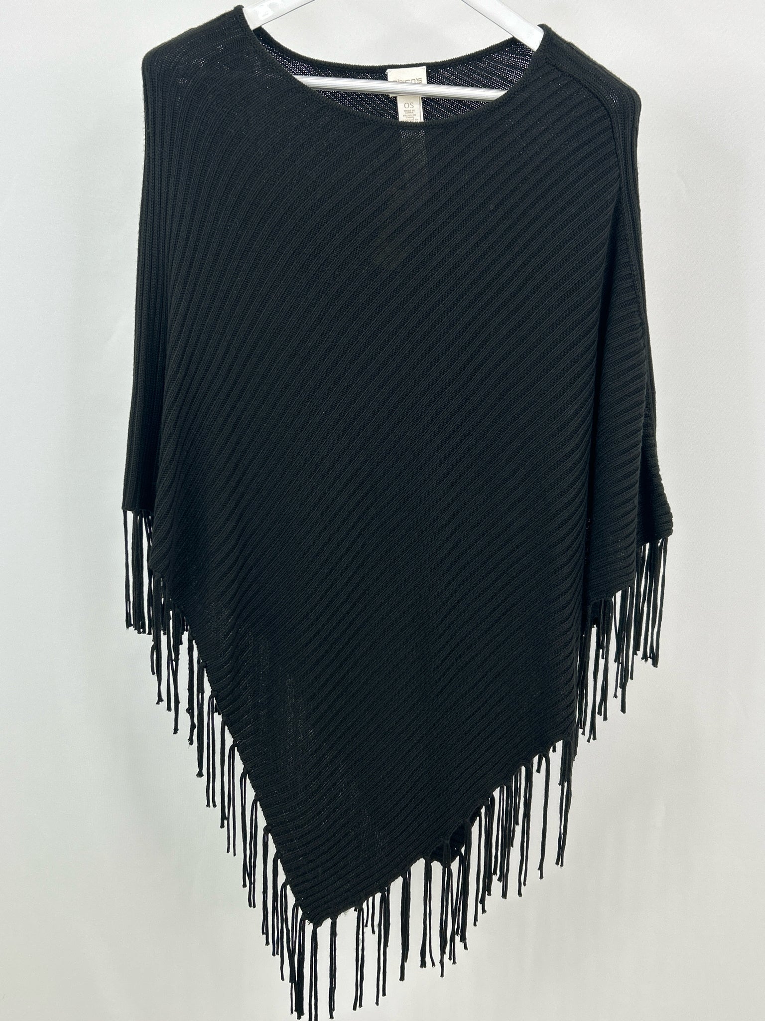 CHICO'S Size One Size Black Women Poncho NWT