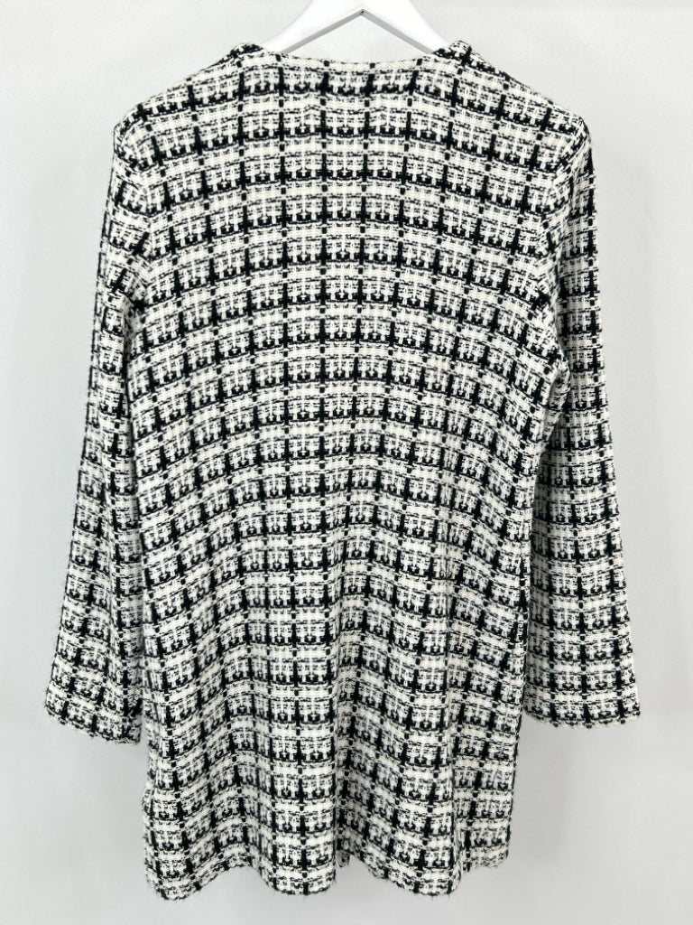 KARL LAGERFELD Size L Black and White Cardigan