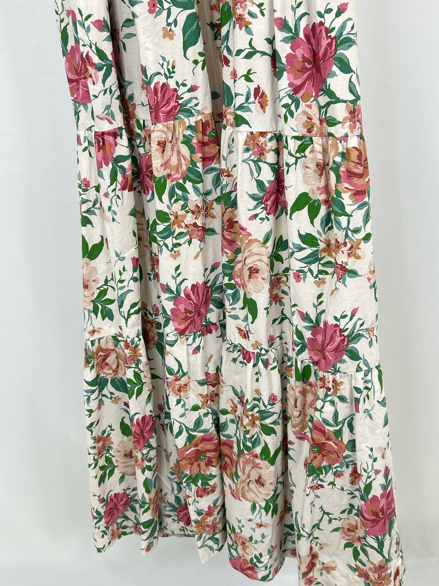 BY ANTHROPOLGIE Size L Green Floral Women Dress