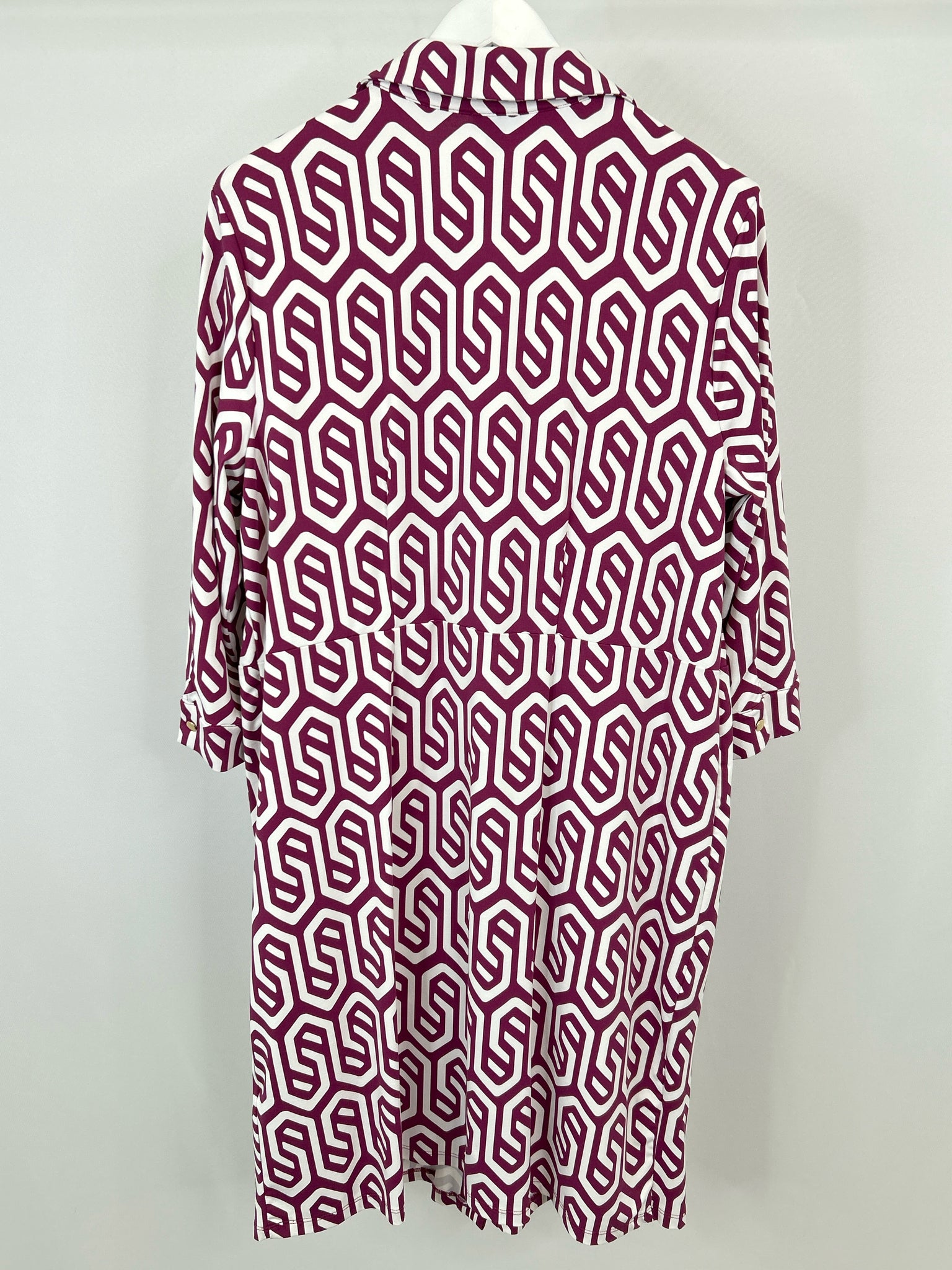 TALBOTS Size 1X Wine and White Women's Dress