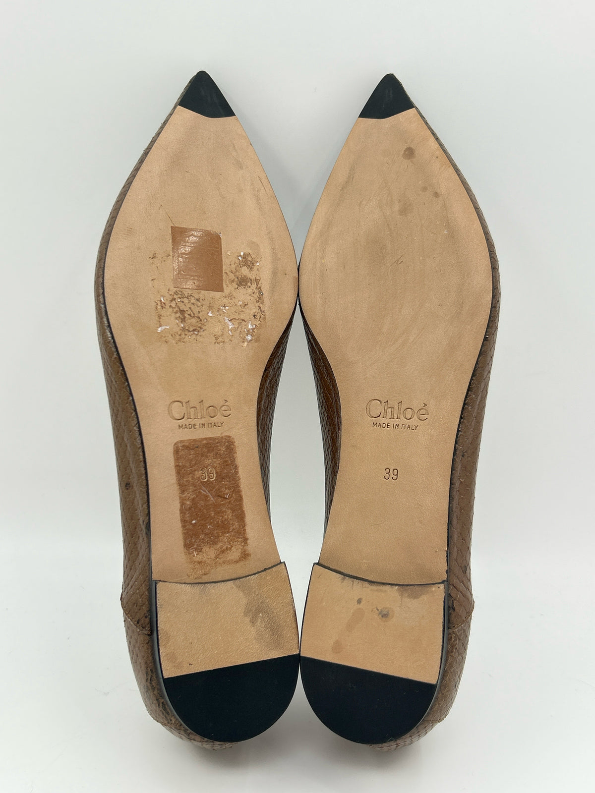 CHLOE Size 39 Brown Print Women Flats