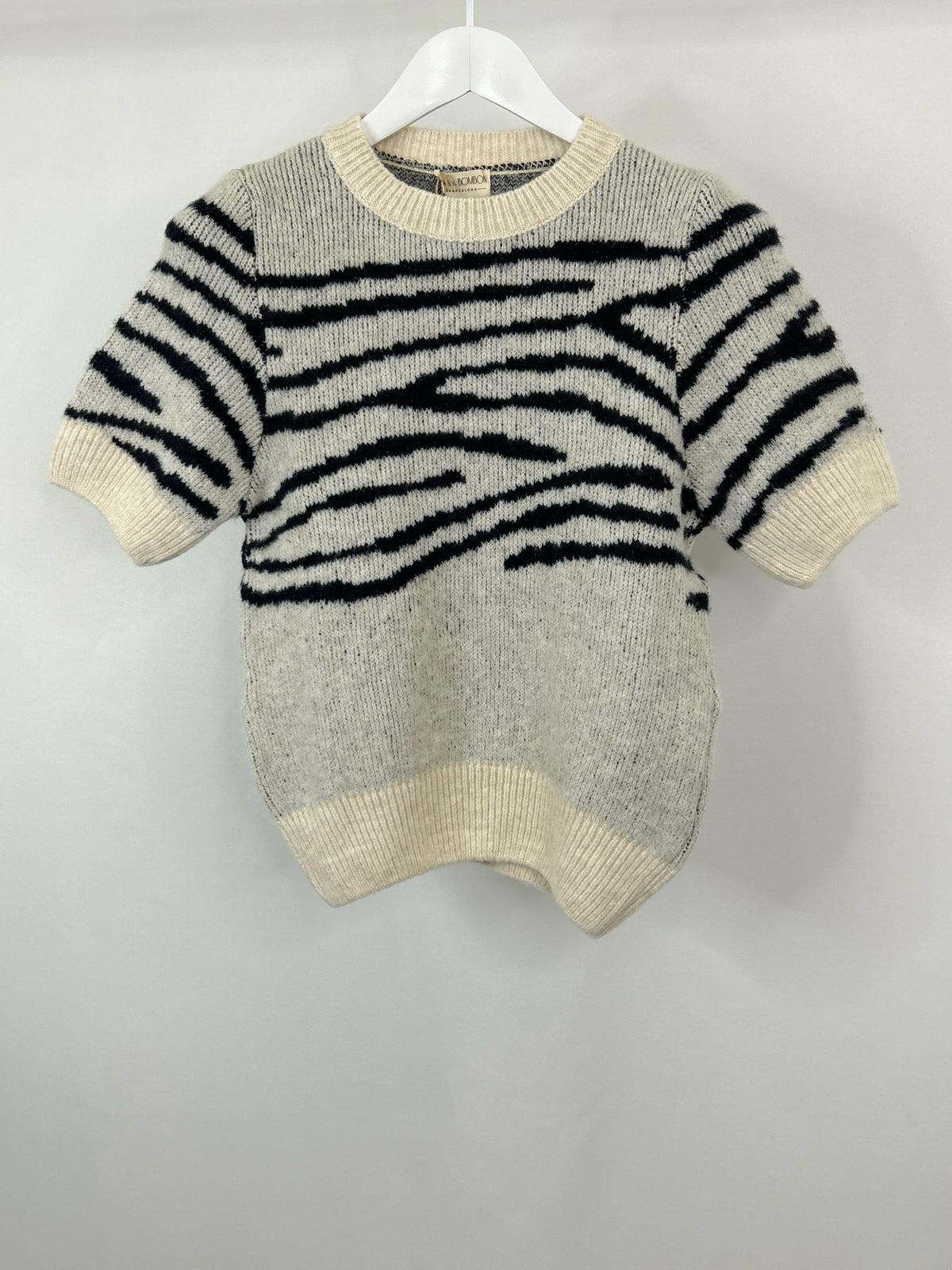 Mus & Bombon Size XS Natural and Navy Women Sweater