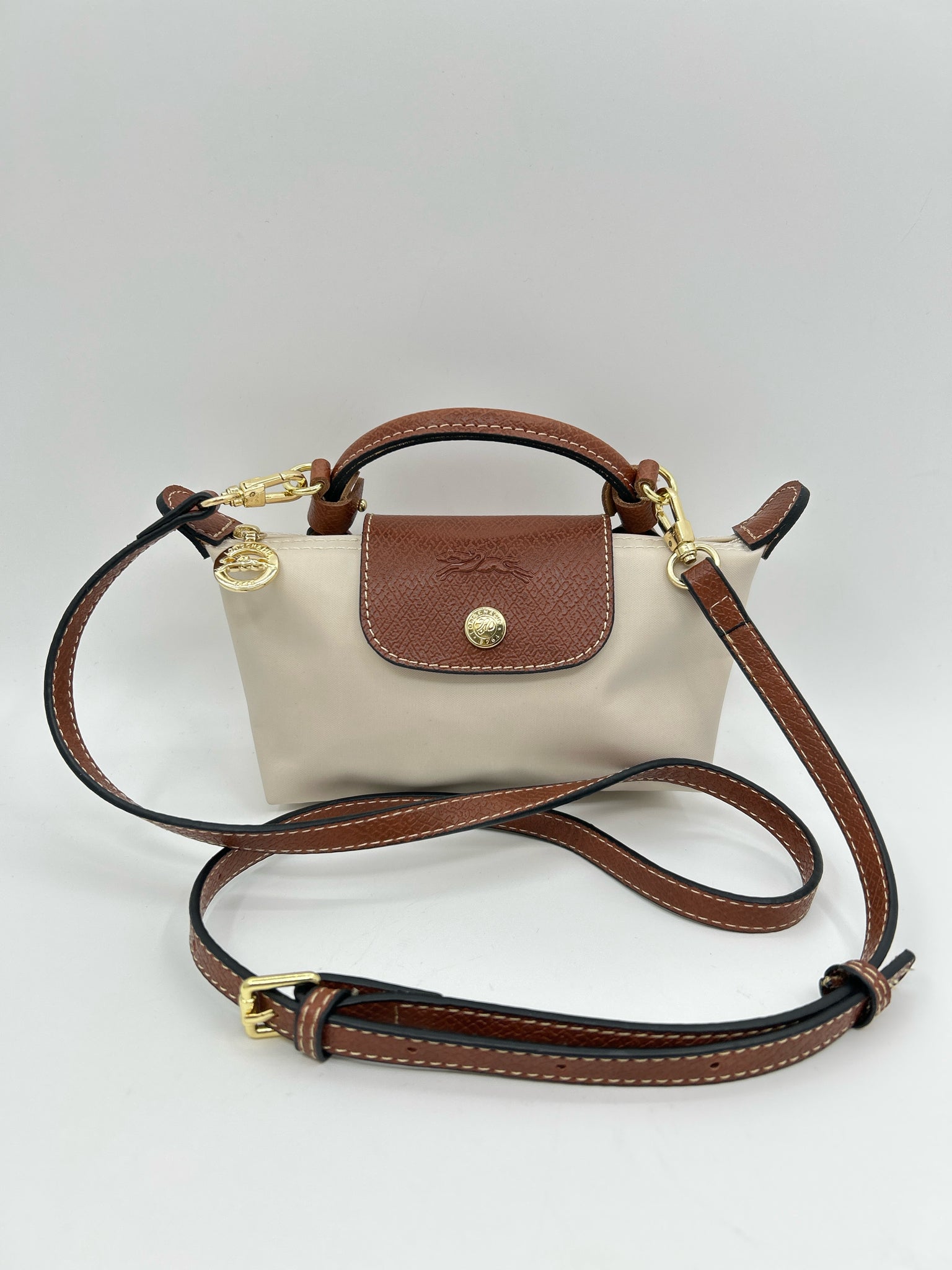 LONGCHAMP IVORY AND BROWN Women Purse