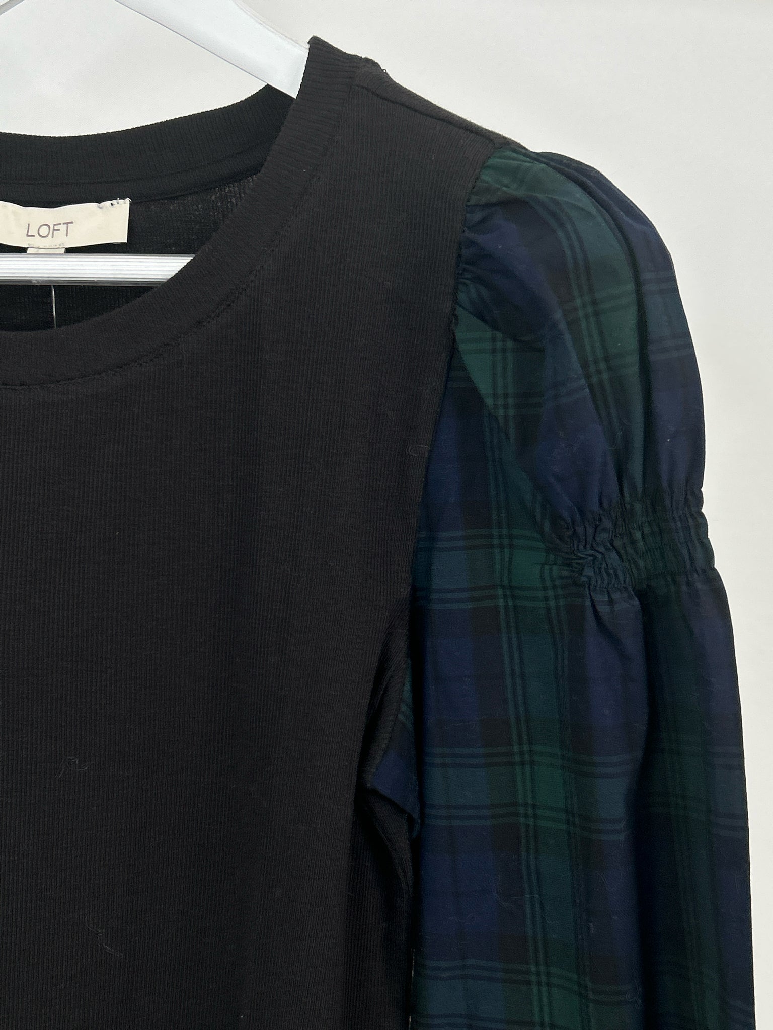 LOFT Size S Black Print Women Top NWT