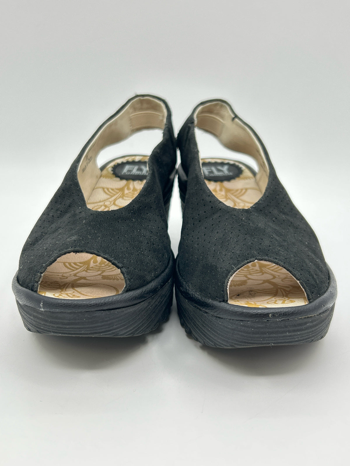 FLY LONDON Size 36/6 Black Women Sandal