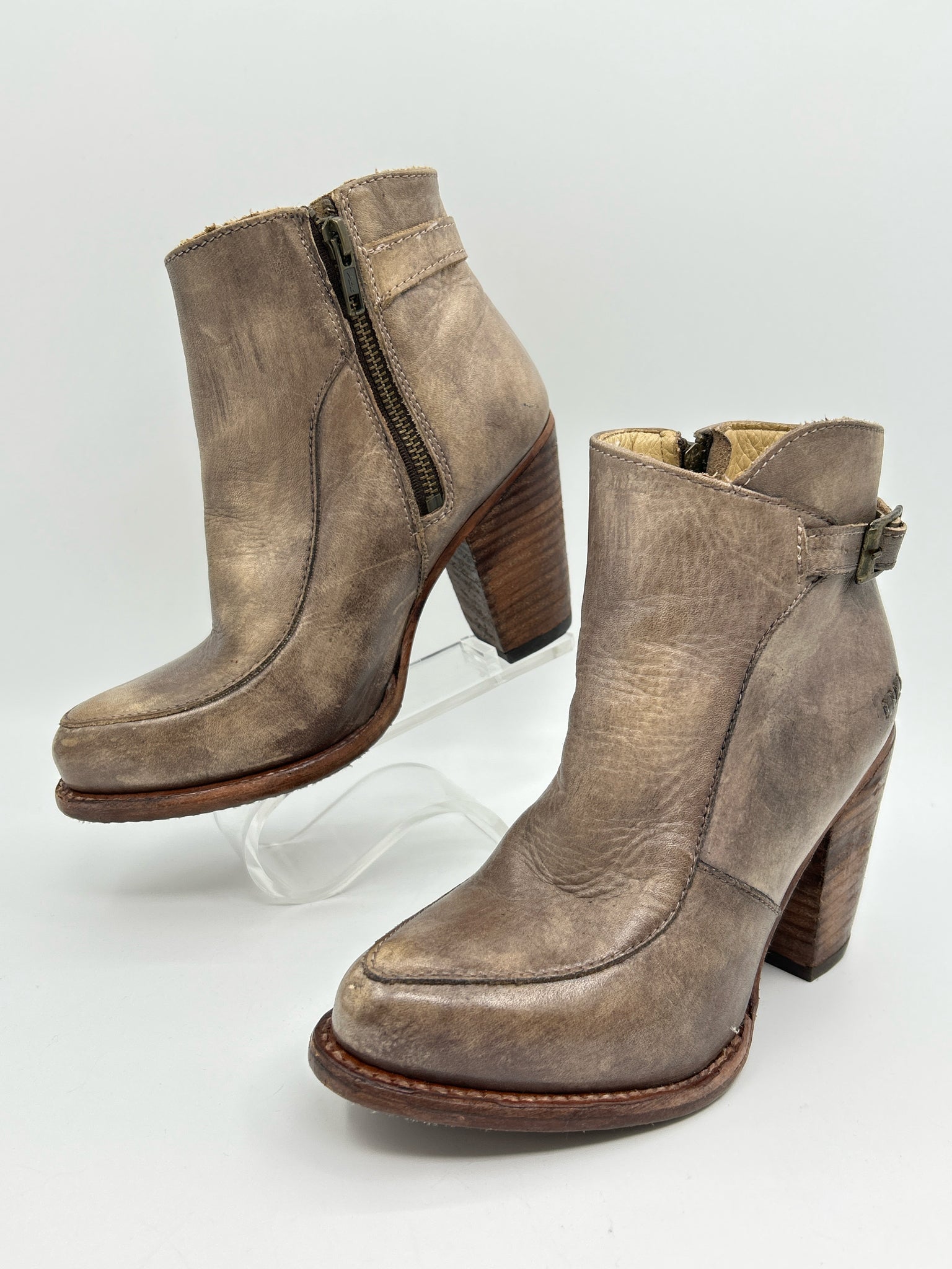 BED STU Size 6.5 Taupe Women Booties