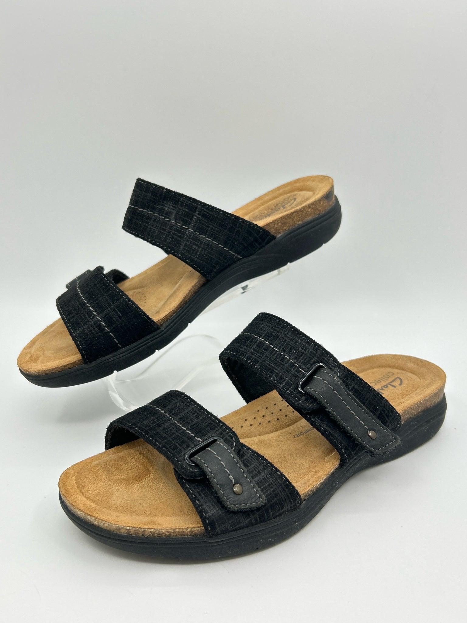 CLARKS Size 8.5 Black & Brown Women Sandal