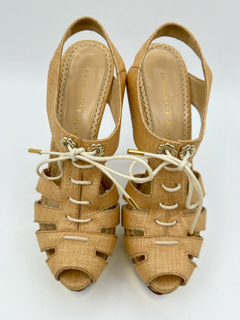 CHARLOTTE OLYMPIA Size 38 Natural Women's Sandal