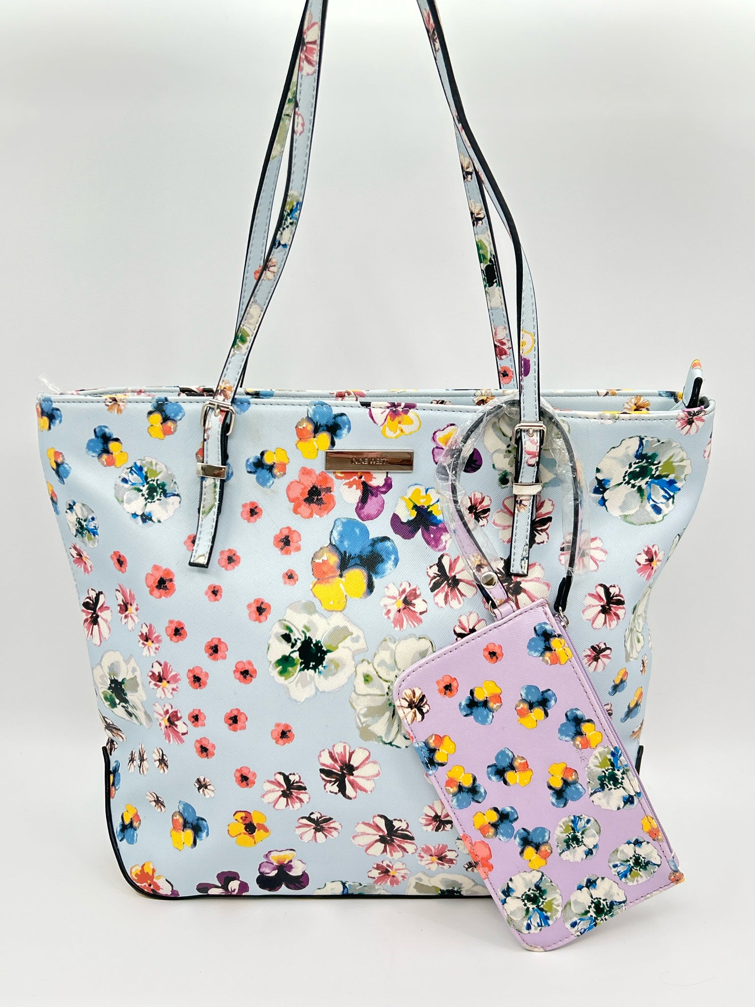 NINE WEST Blue floral Women's Tote