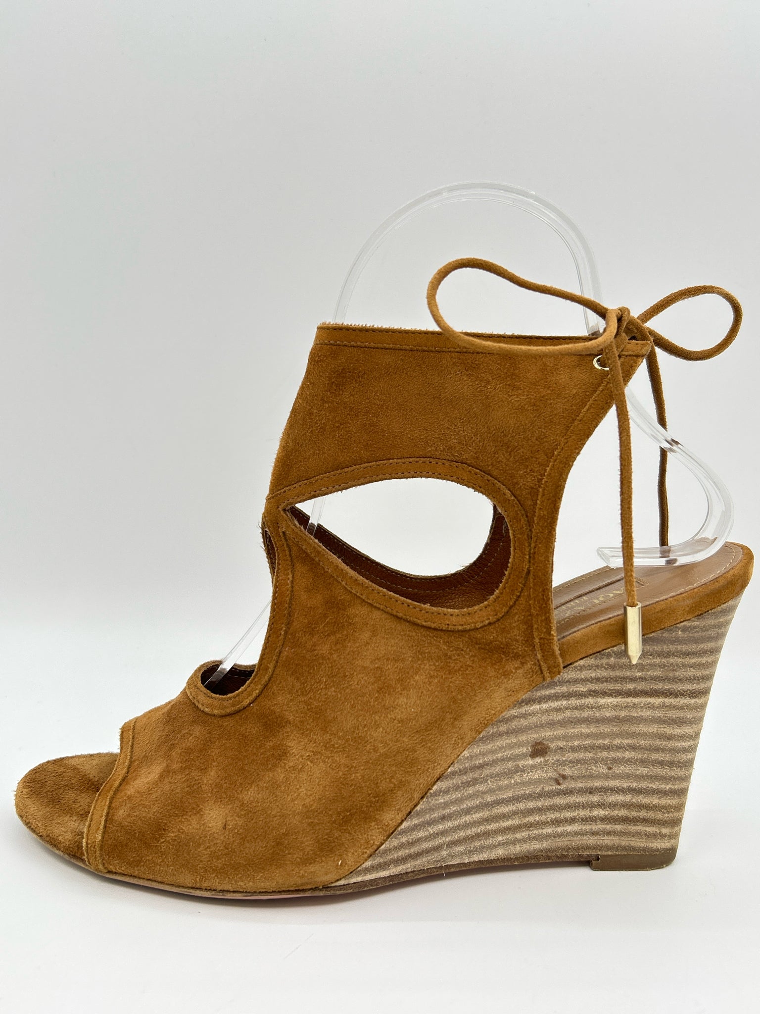 AQUAZURRA Size 37.5 Tan Women Sandal