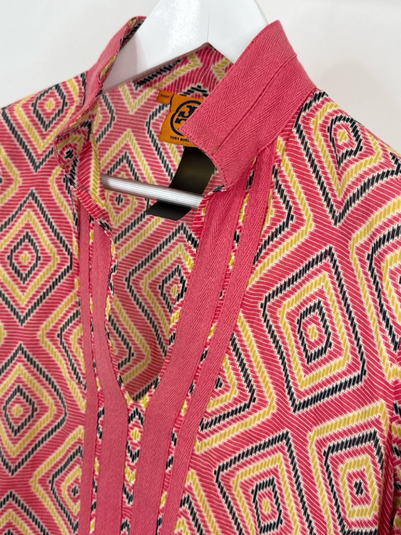 TORY BURCH Size 6 Pink Print Women Tunic