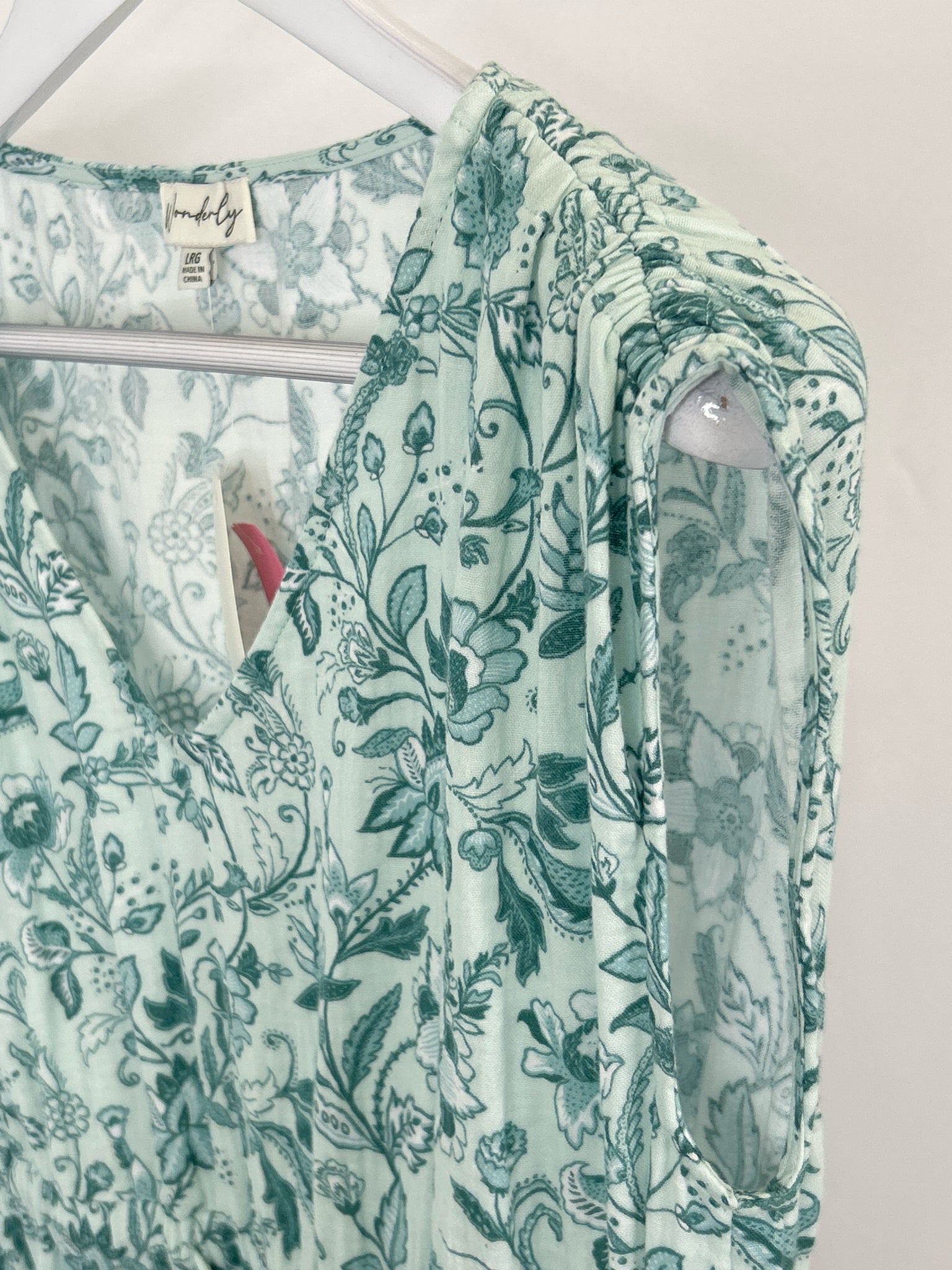WONDERLY Size L turquoise print Women Dress