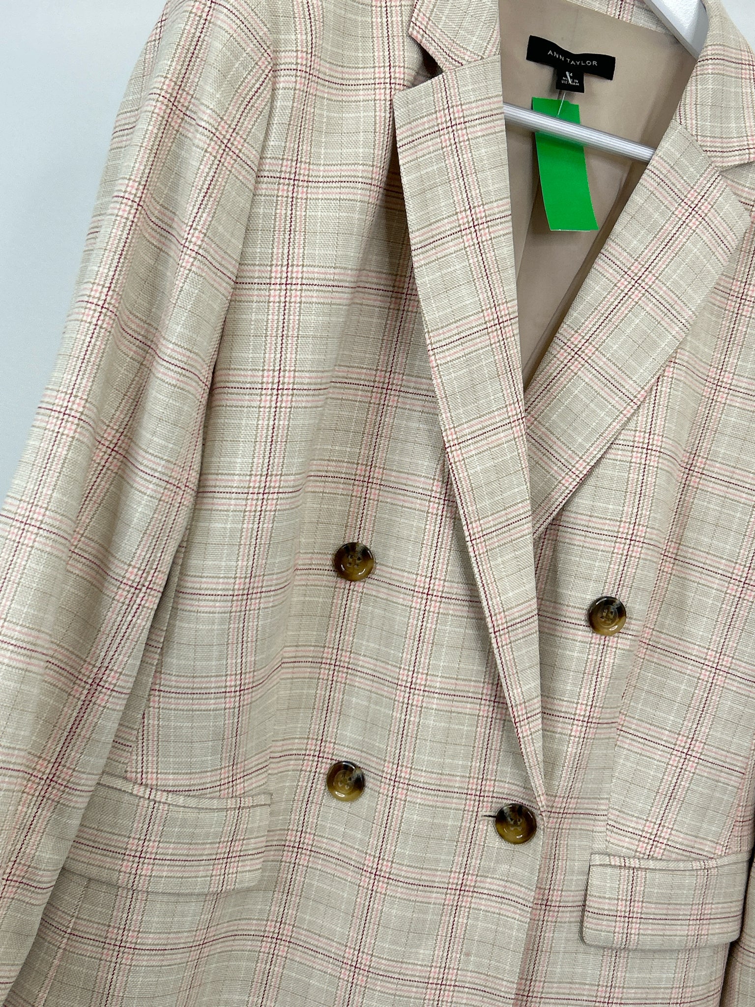 ANN TAYLOR Size 14 Beige Print Women Blazer