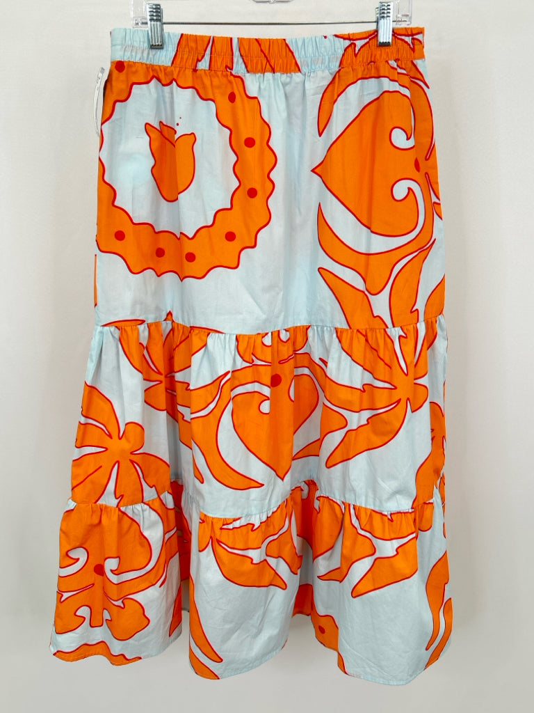 MAUDE VIVANTE Women Size M Orange Print Skirt