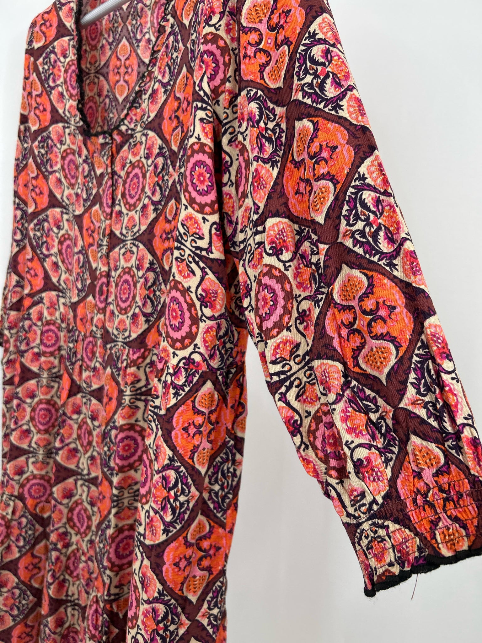 NATURAL LIFE Size S Burgundy Print Women Dress