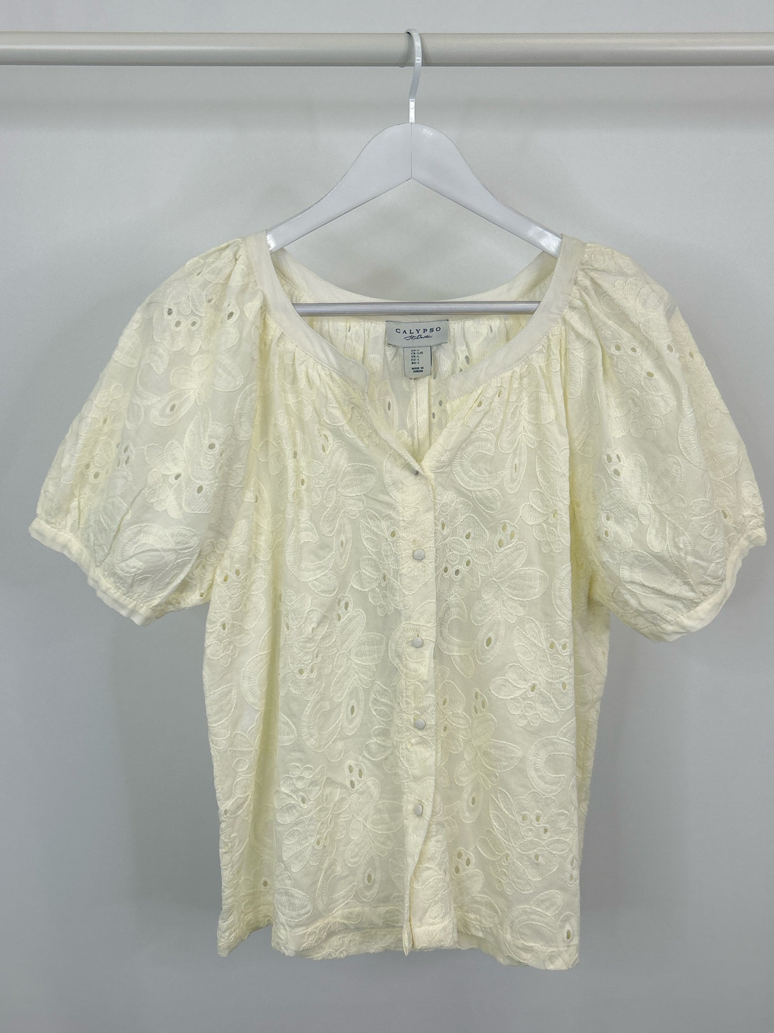 calypso st barth Size L Cream Women Blouse