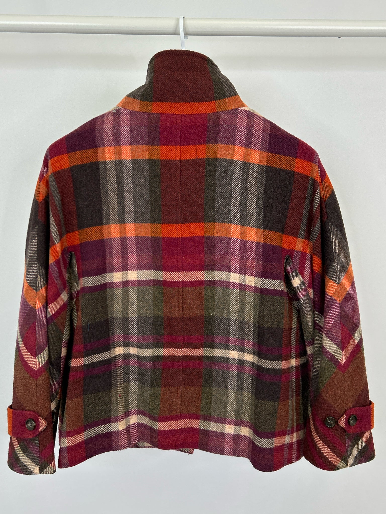 TALBOTS Size 10P BURGUNDY PLAID Women Jacket