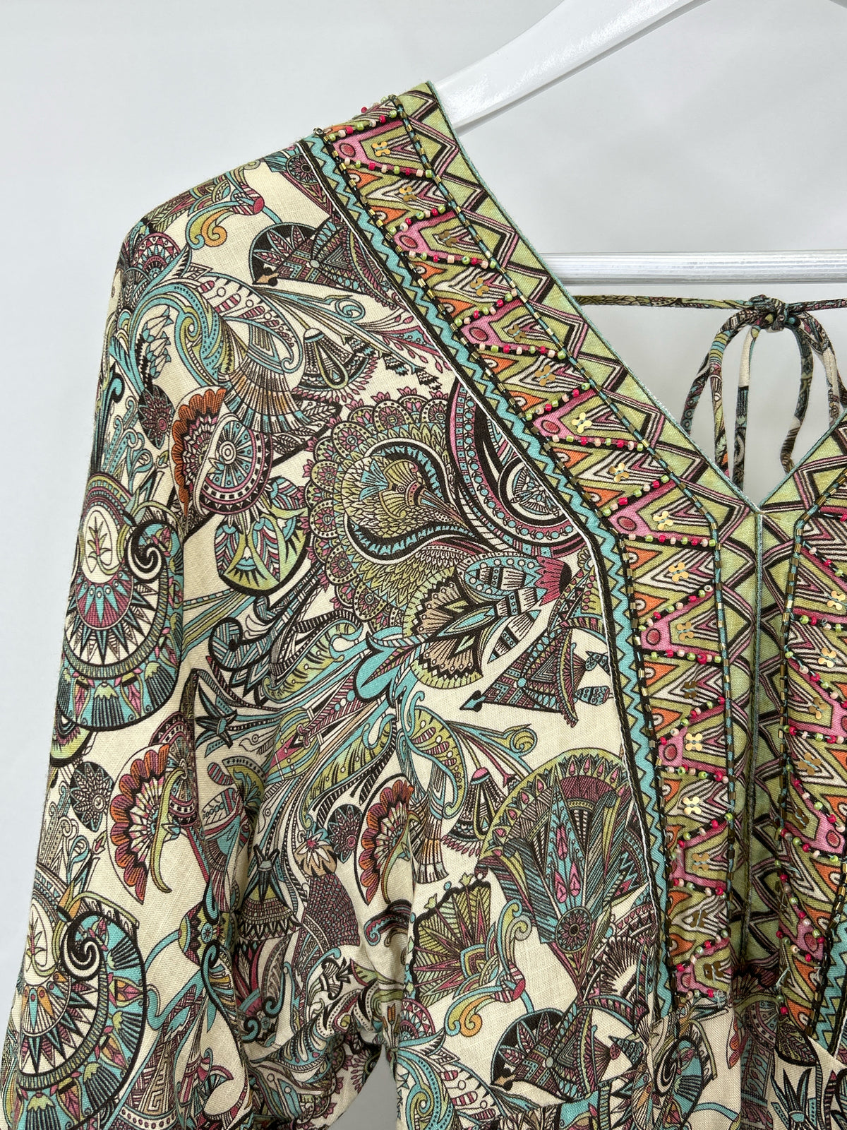 NEKANE NKN Size S Cream Print Women Dress NWT