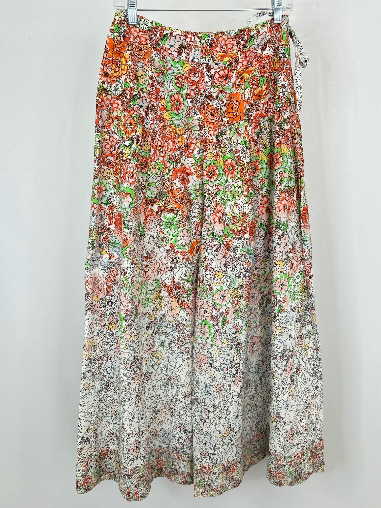 FREE PEOPLE Size S ORANGE FLORAL Women Pants