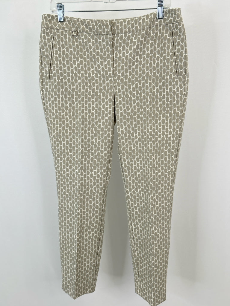 ADRIANNA PAPELL Size 10 Gray print Women's Pants