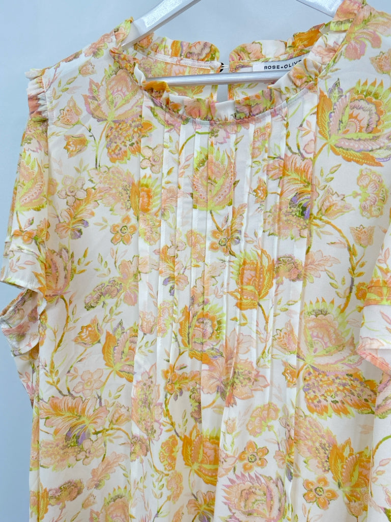 ROSE + OLIVE NWT Size 3X Peach Print Women's Top