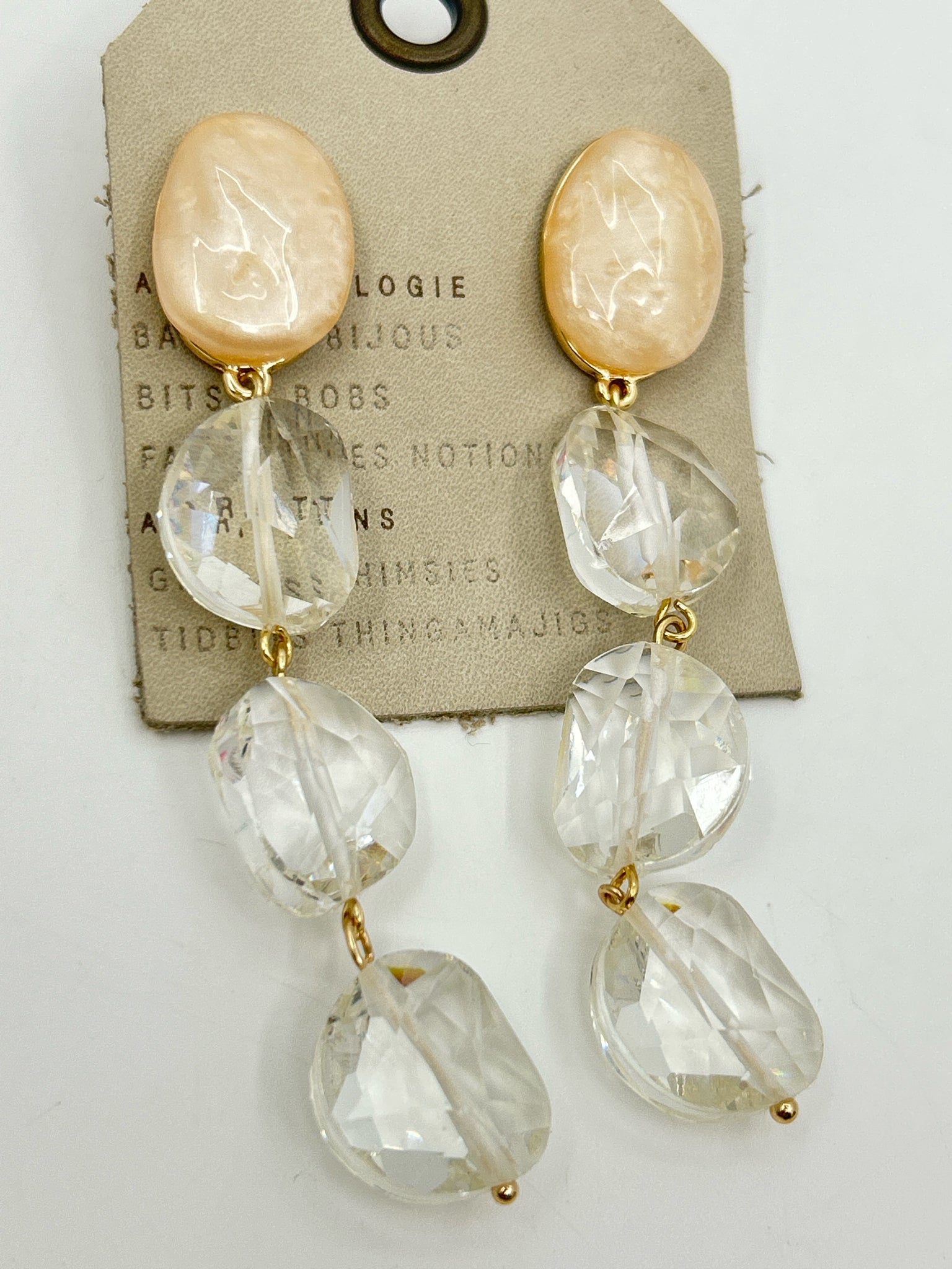 ANTHROPOLOGIE NWT Clear Earrings