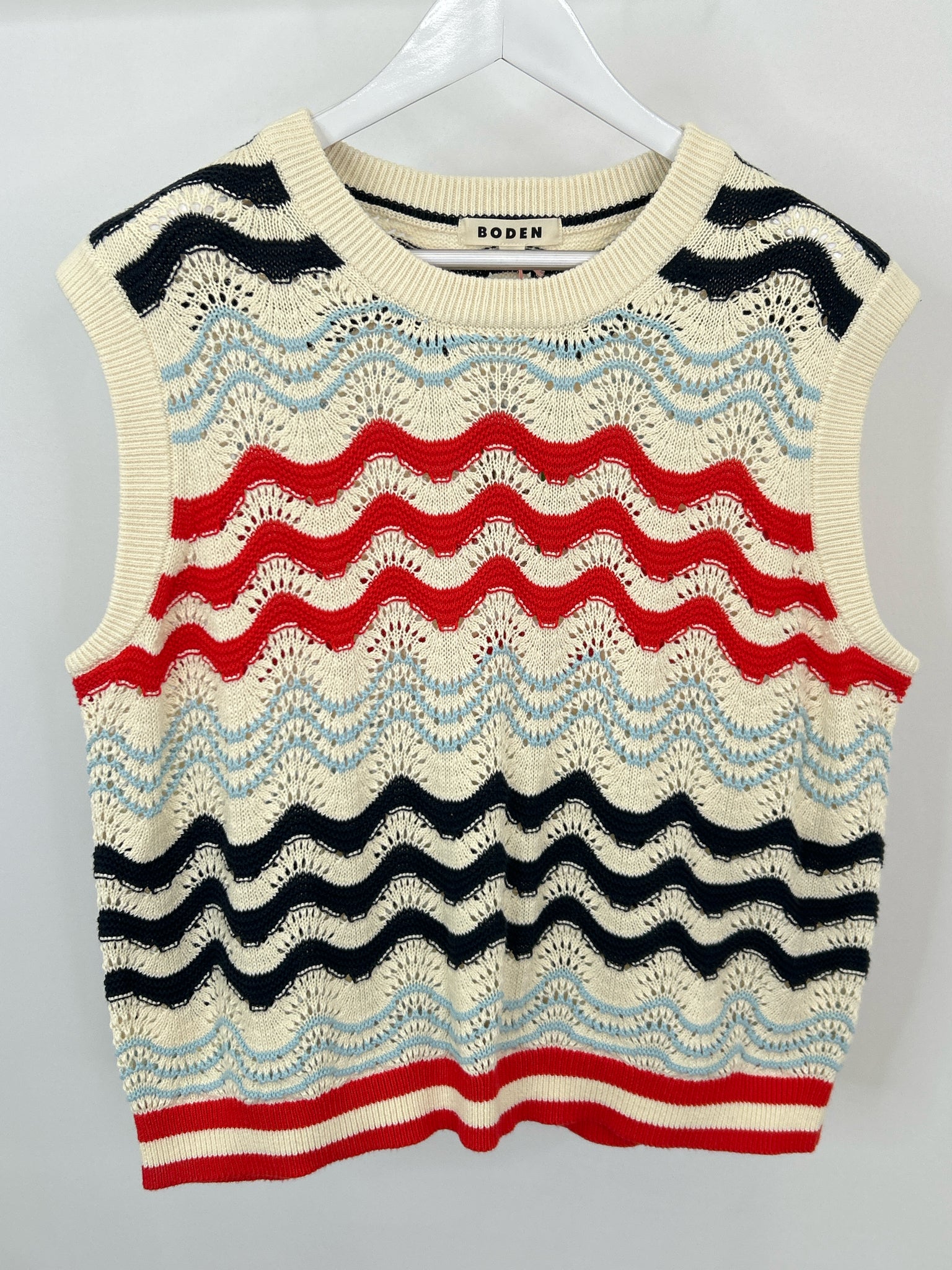 BODEN Size XL IVORY AND RED Women Sweater