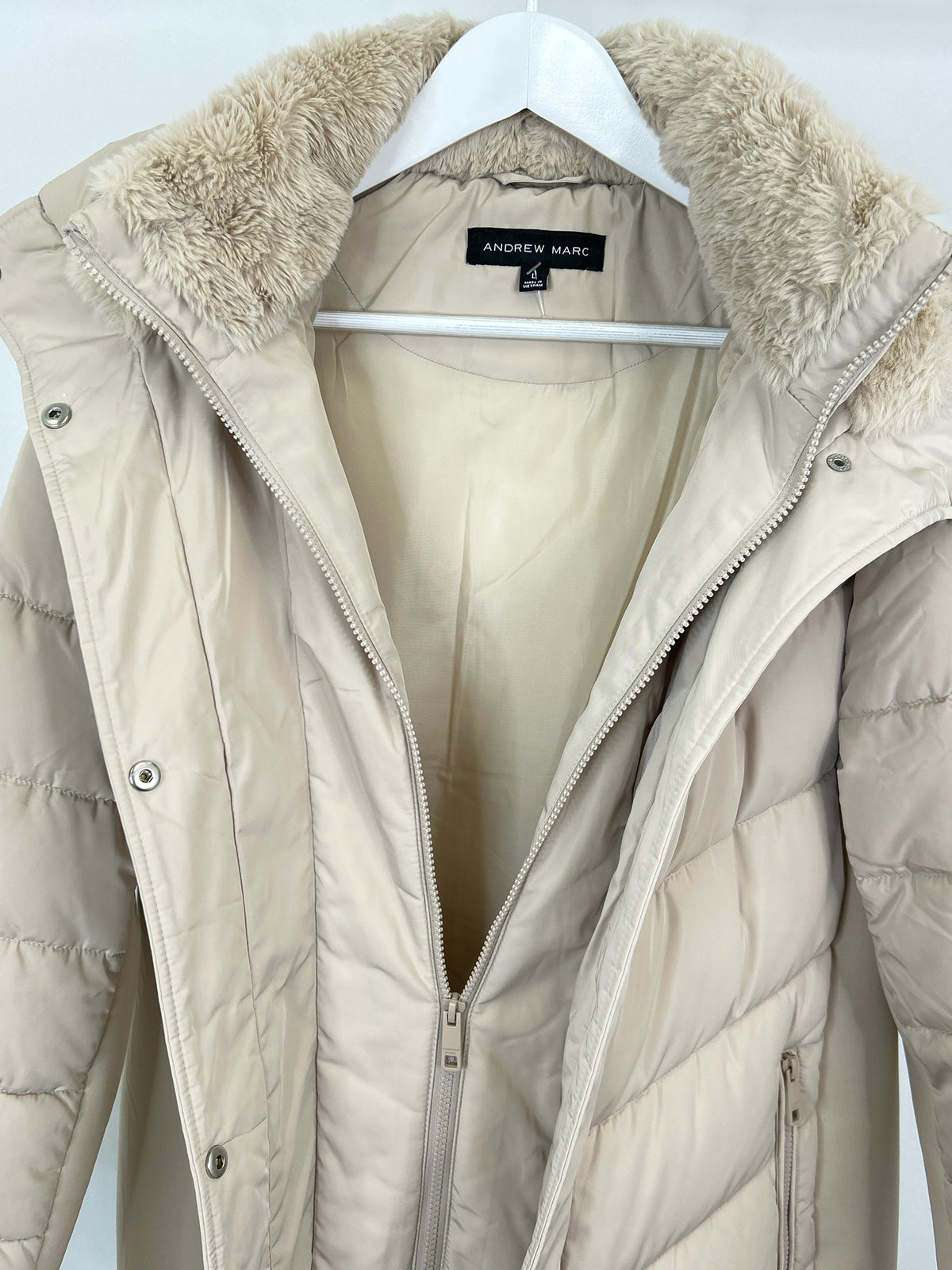 ANDREW MARC Size L Beige Women Coat