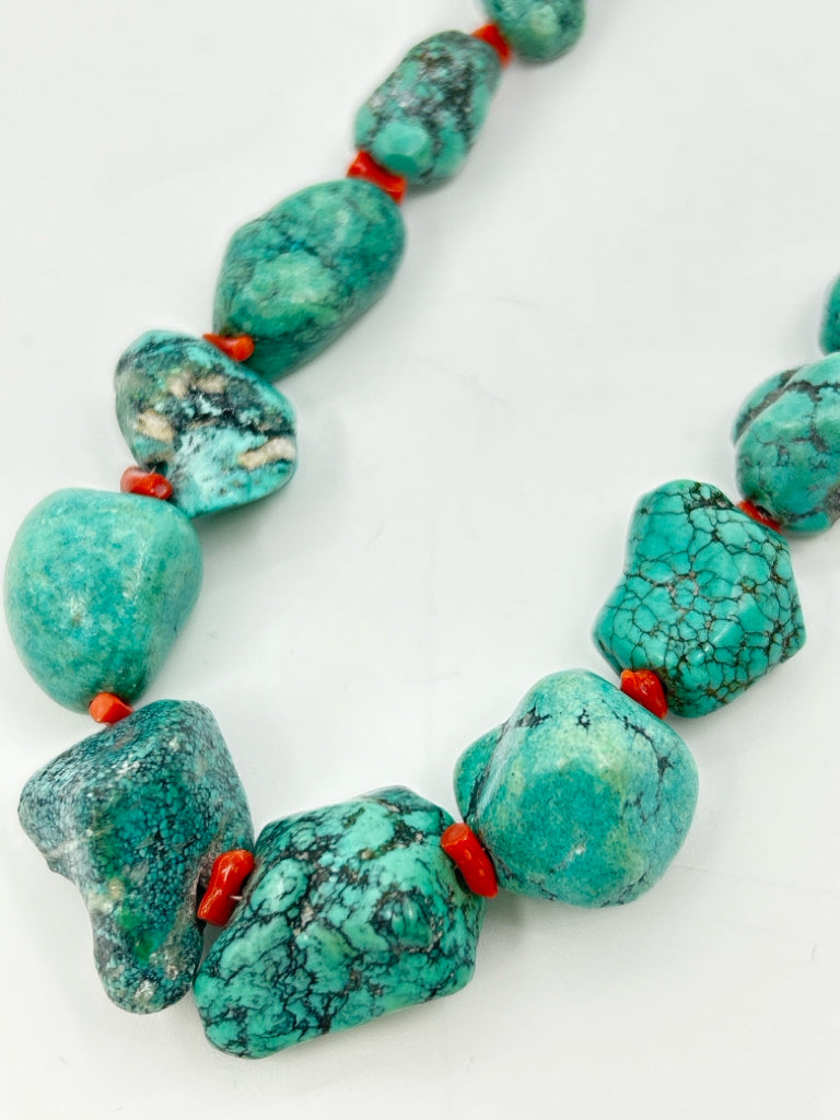 Sterling Silver & Turquoise Statement Necklace