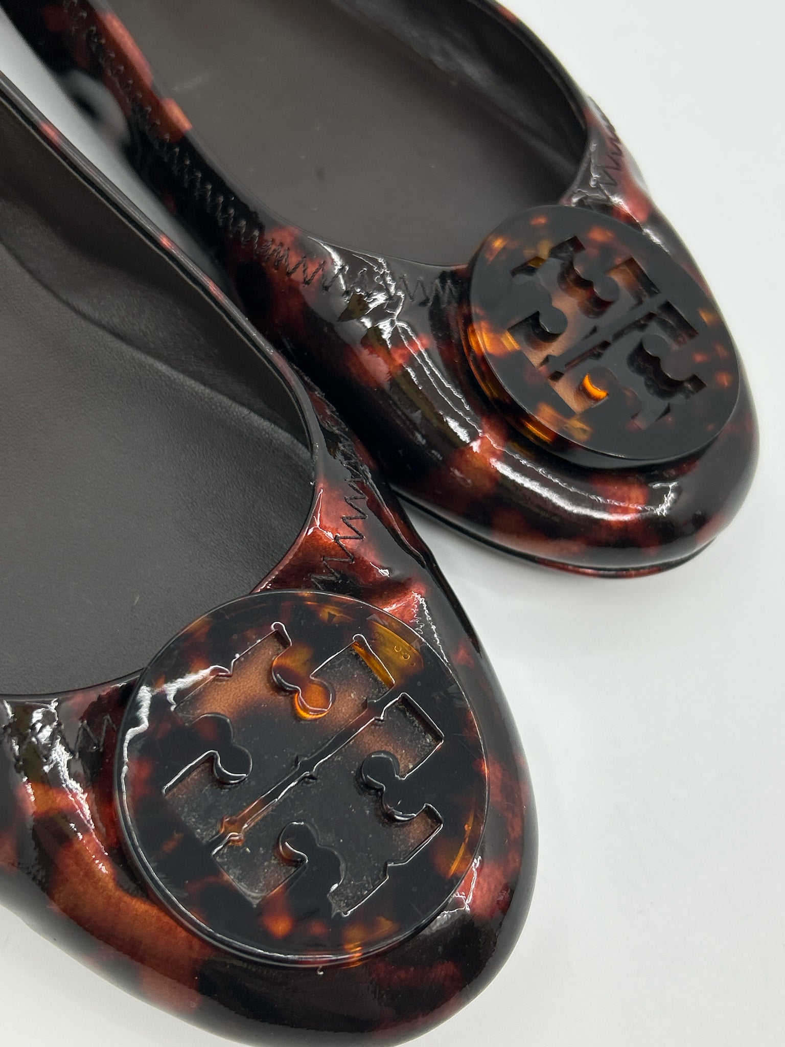 TORY BURCH Size 9M Brown Print Women Flats
