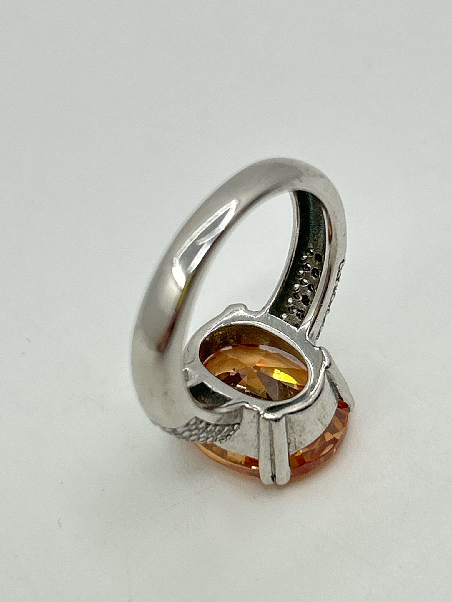 925 Silver and Orange Size 5 Ring