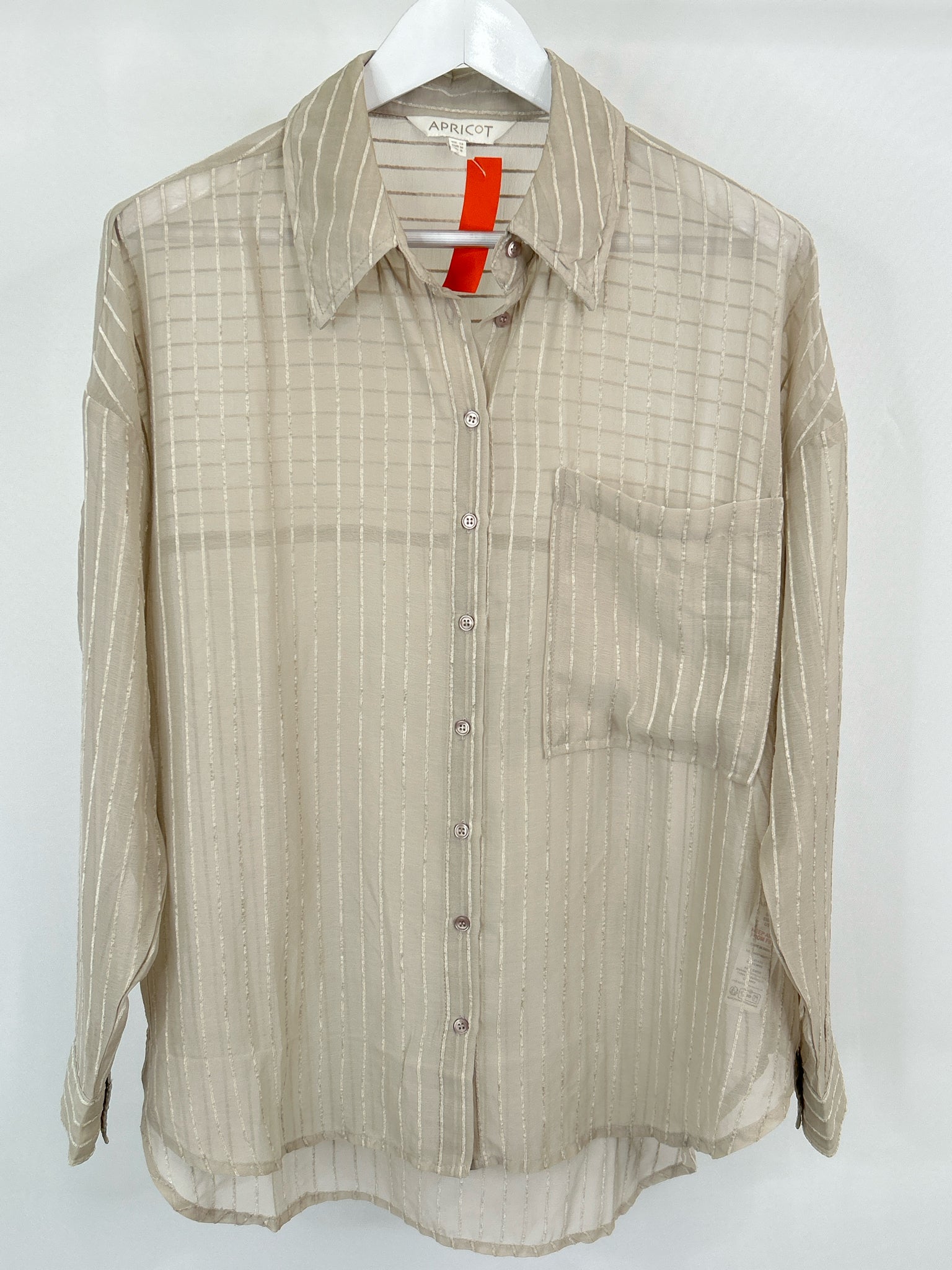 APRICOT Size 8 Taupe Women Blouse