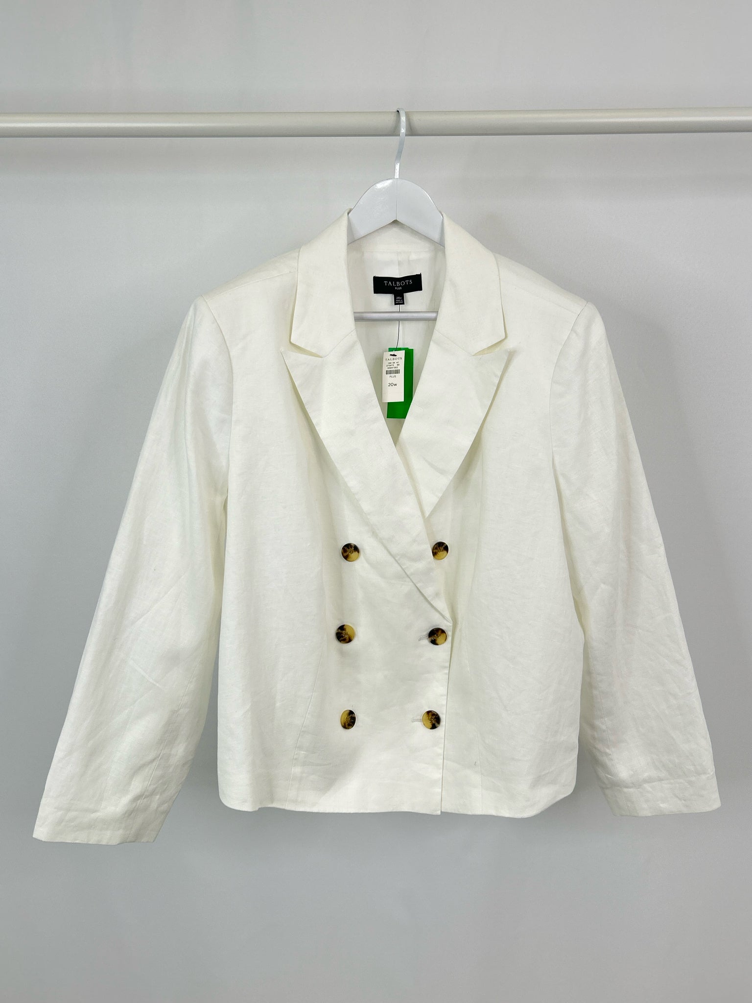 TALBOTS Size 20W White Women Blazer