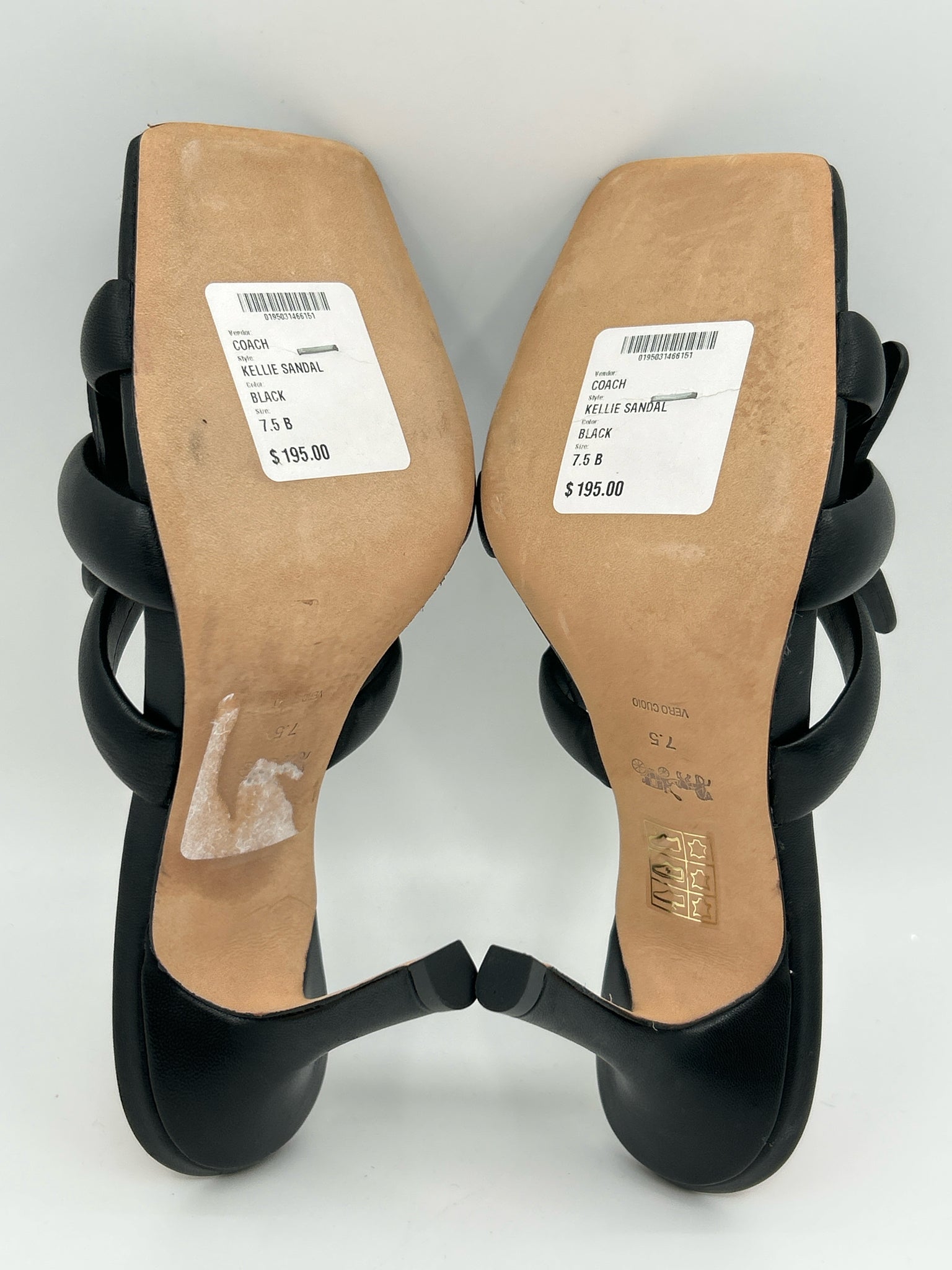 COACH Size 7.5B Black Women Sandal
