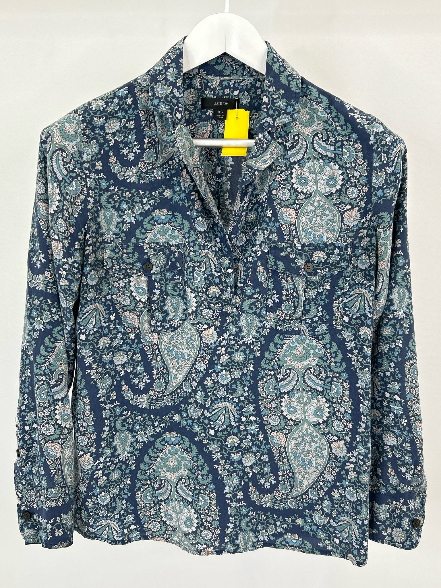 J. CREW Size XS Blue floral Women Blouse