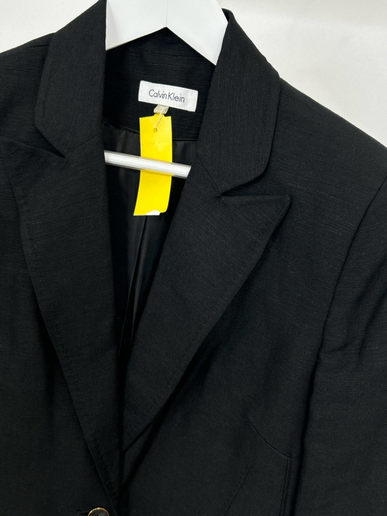 CALVIN KLEIN Women Size 10 Black Blazer