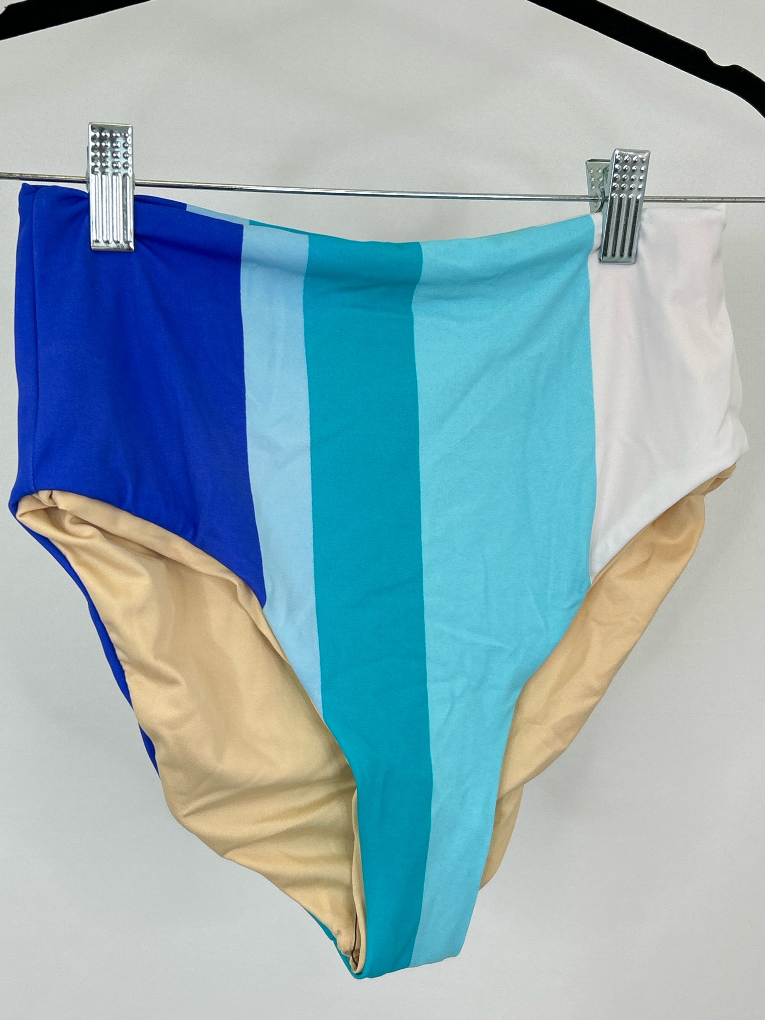 Palms Away Size S Blue Print Women 2PC Bathing Suit NWT