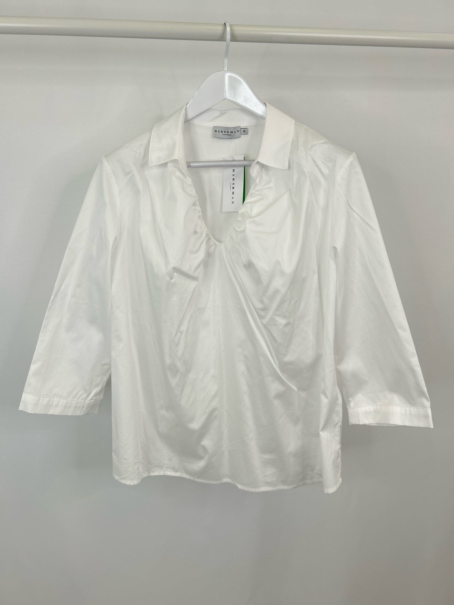 Harshman Size 1X White Women Blouse