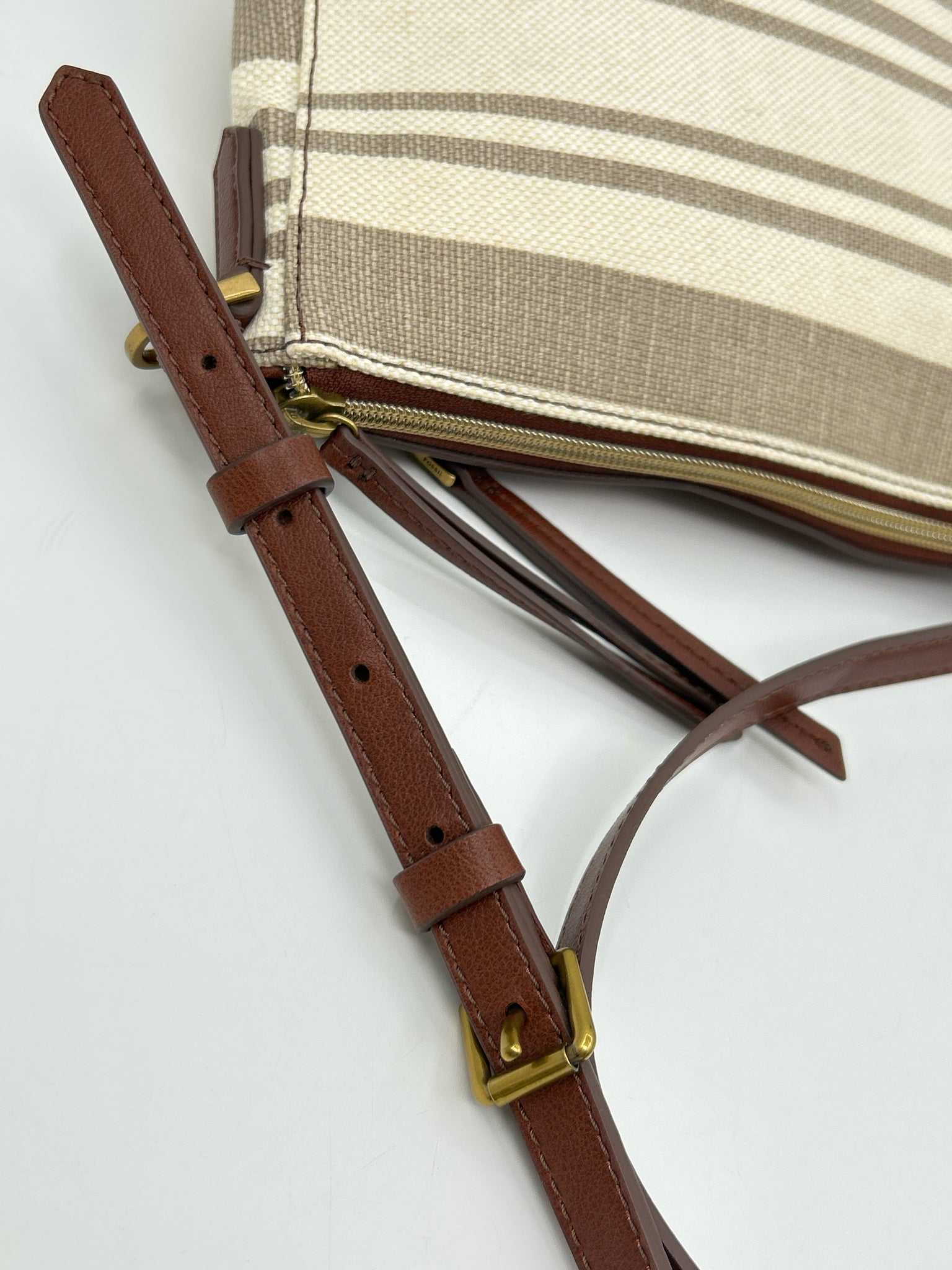 FOSSIL Cream & Brown Women Purse