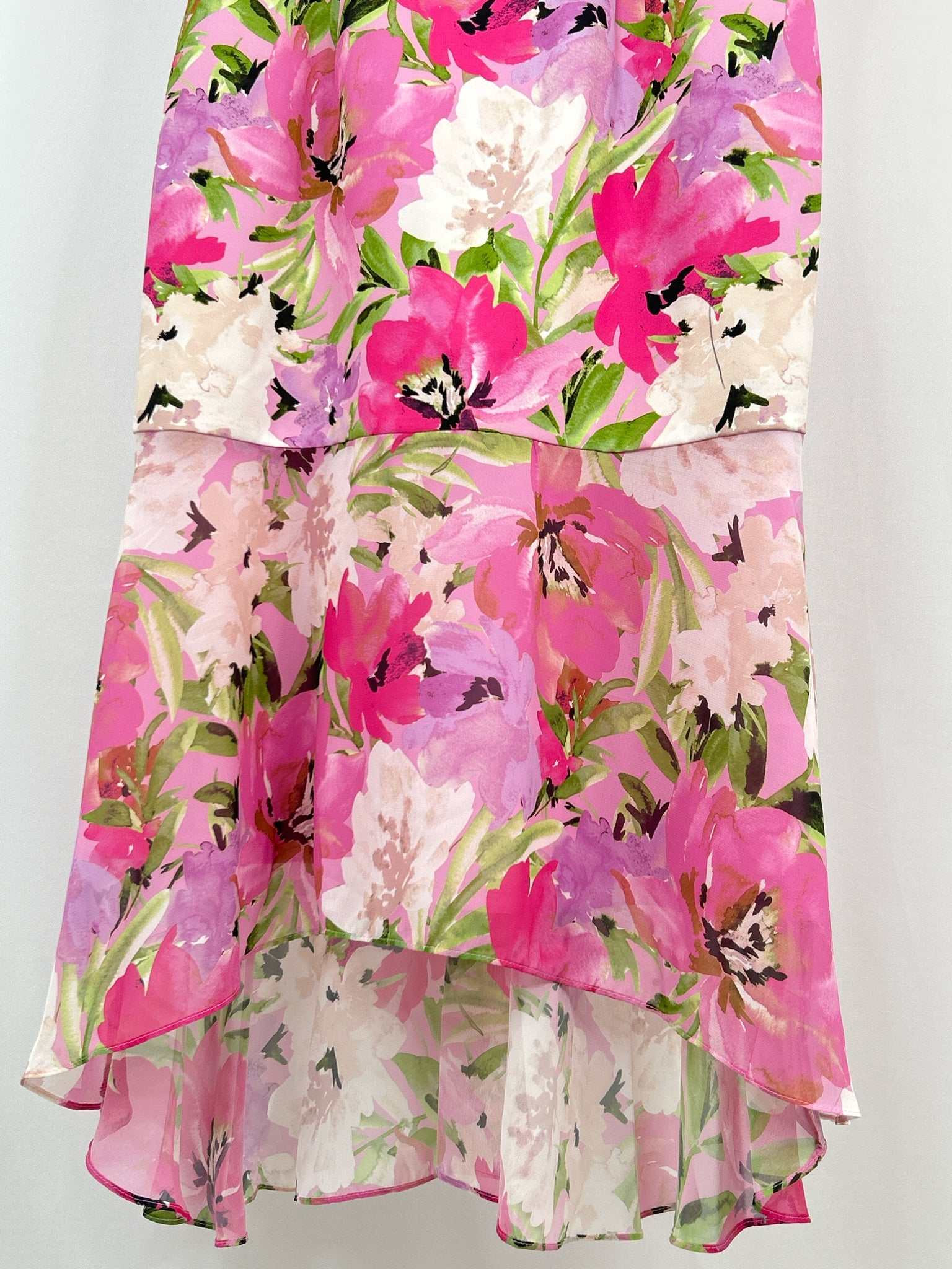 ADRIANNA PAPELL Size 6 Pink floral Women Dress