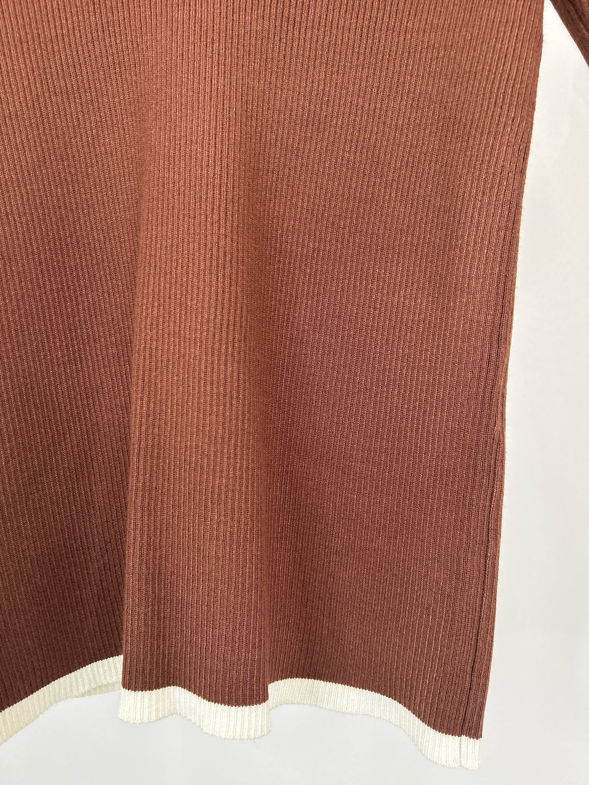 Montgomery Post Size M Brown & White Women Top