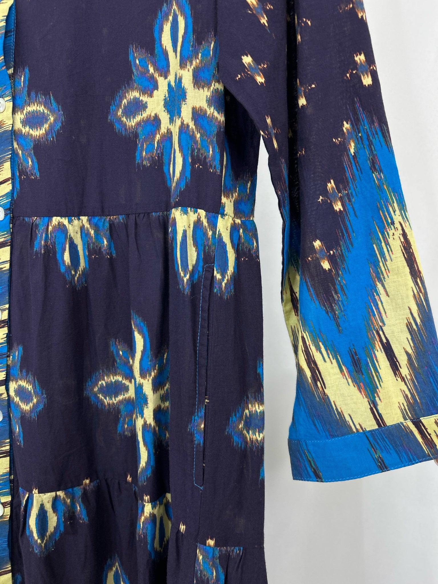 BE BOHO Size XS Navy Print Women Dress