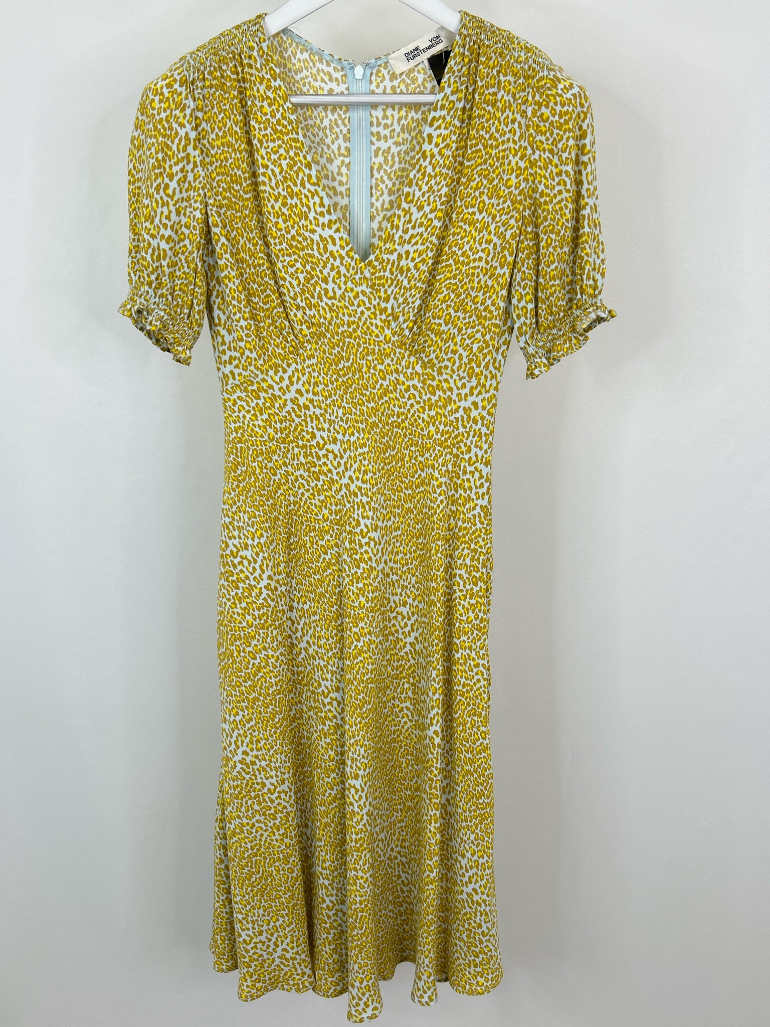 DIANE VON FURSTENBERG Size 0 Yellow Print Women Dress