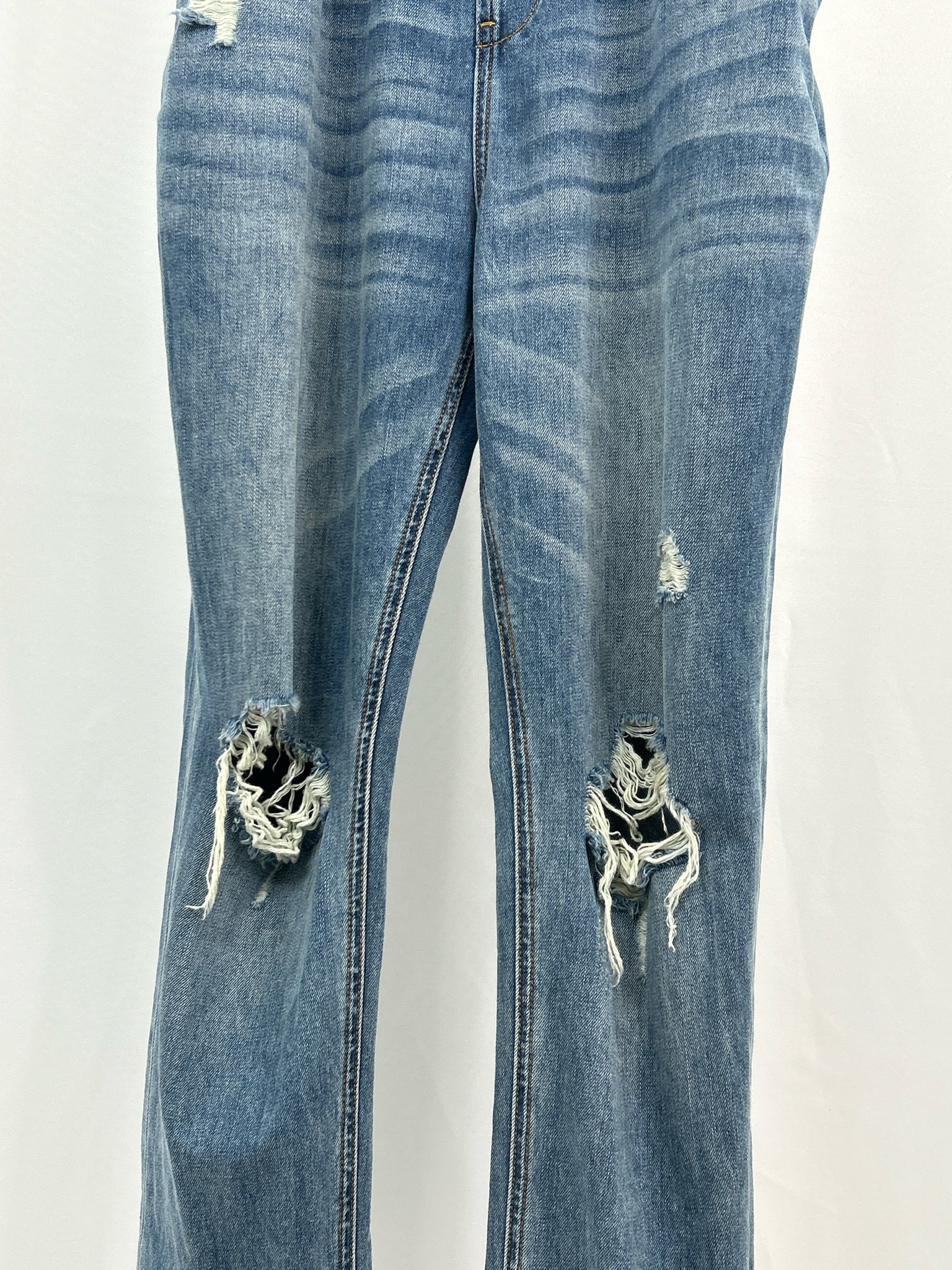 RISEN JEANS Size L BLUE DENIM Women Overall
