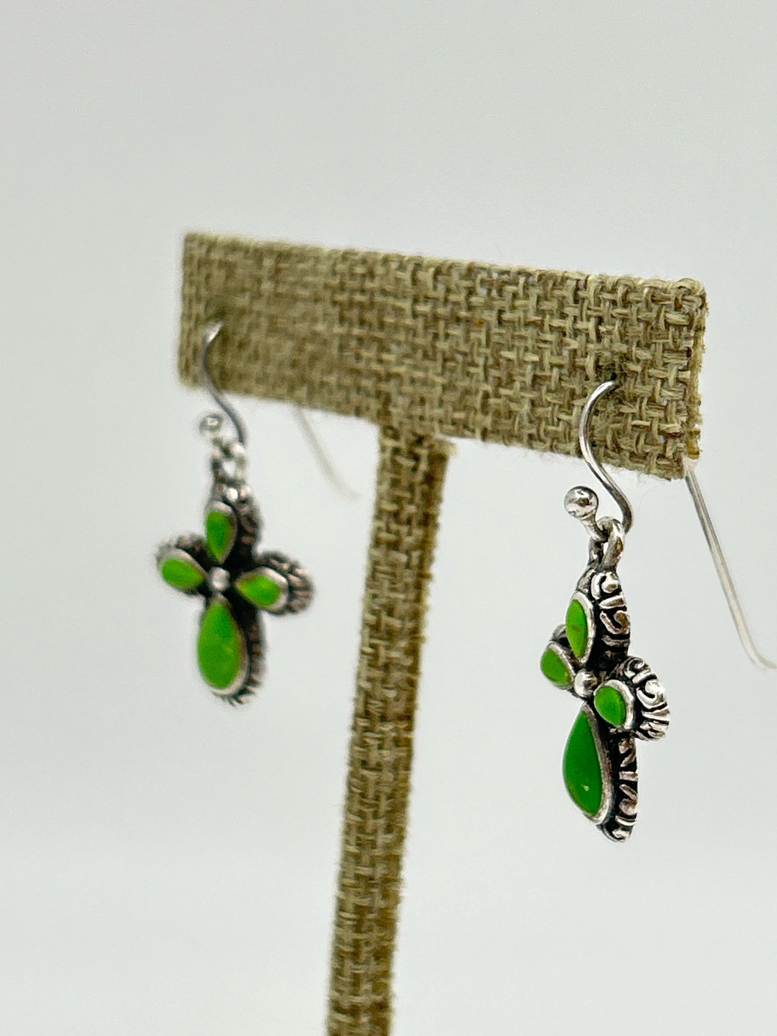 BARSE SILVER AND GREEN Earrings