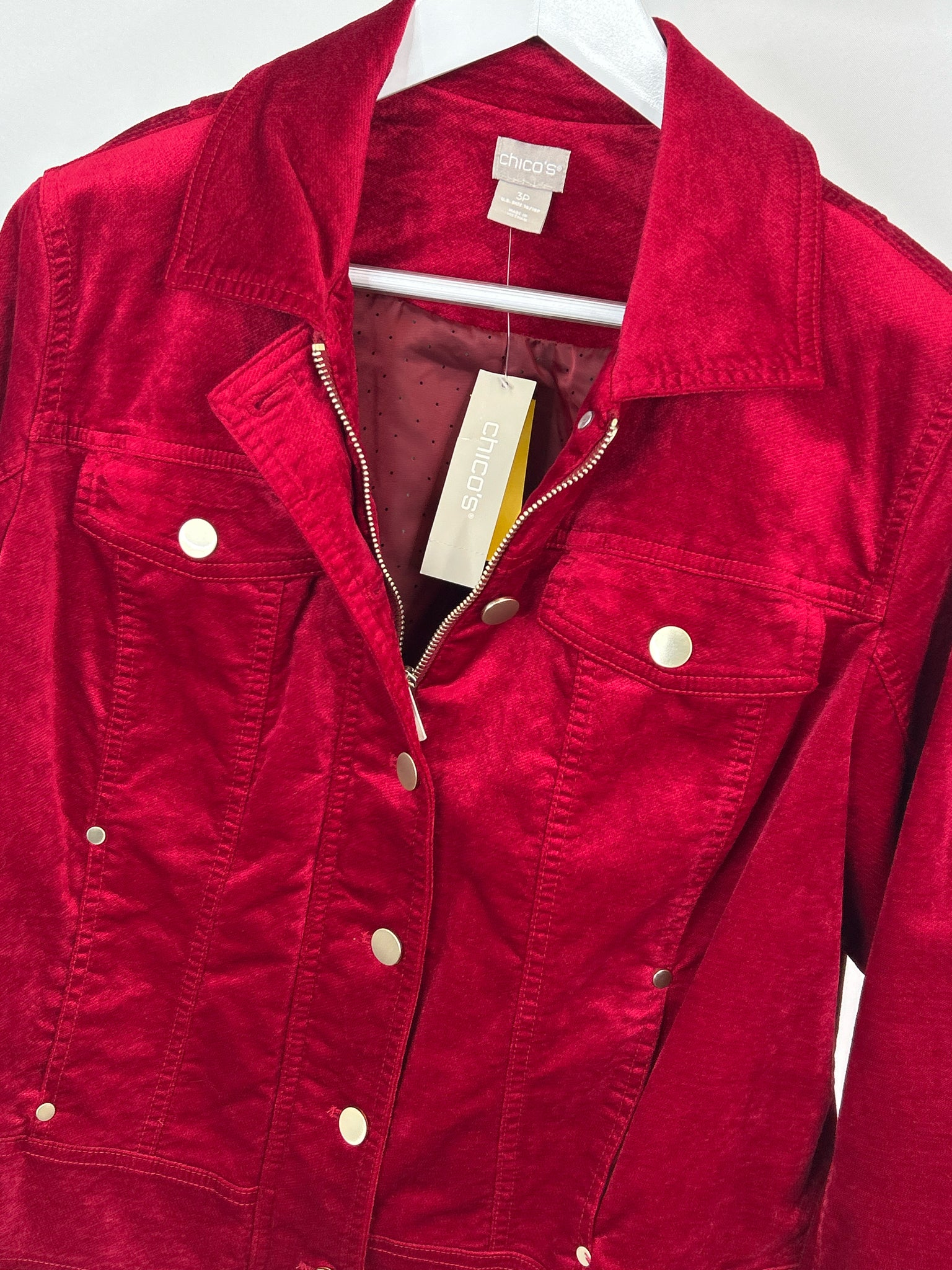 CHICO'S Size 16/18 Red Women Jacket