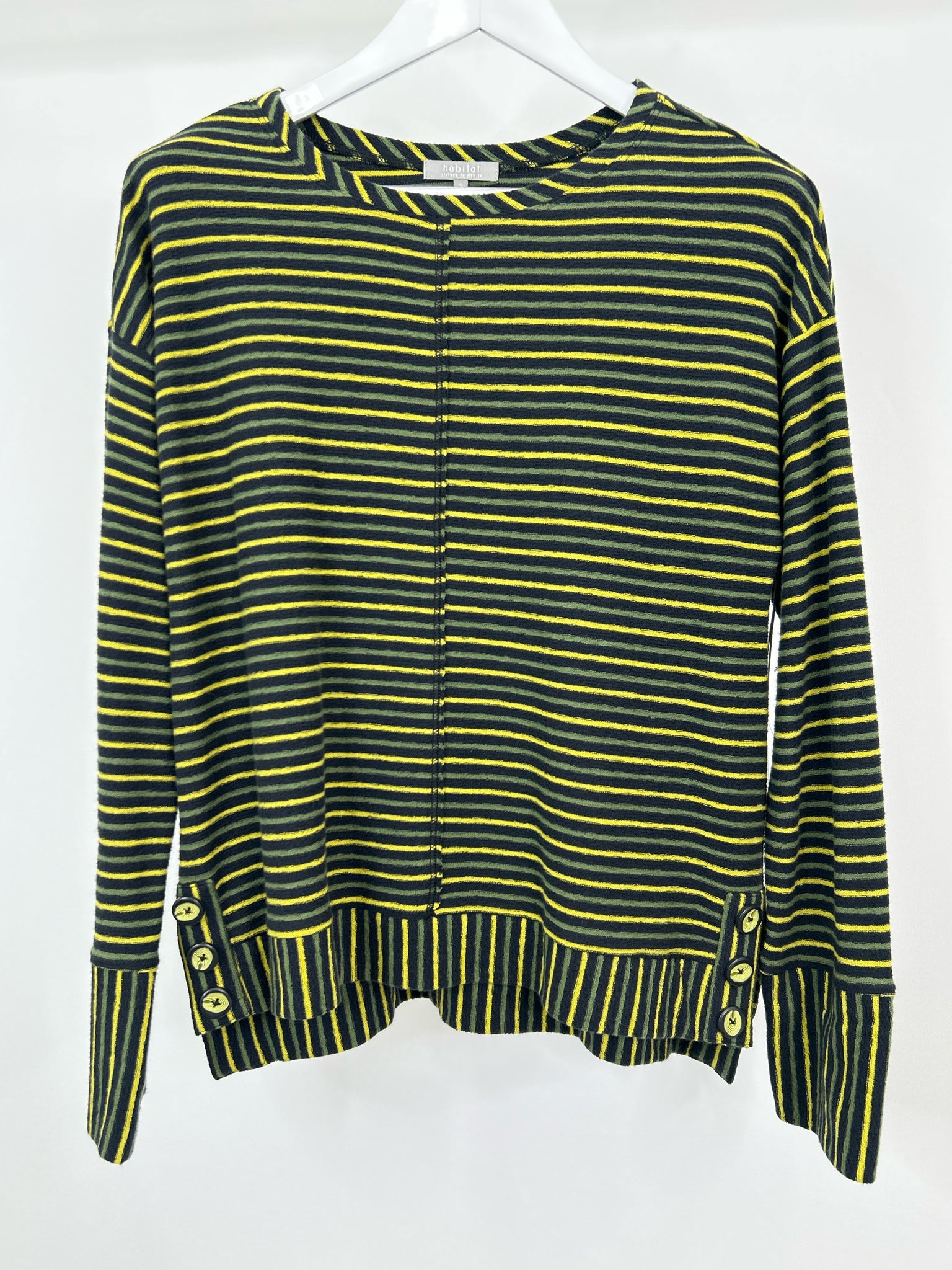 HABITAT Size S Green Striped Women Top